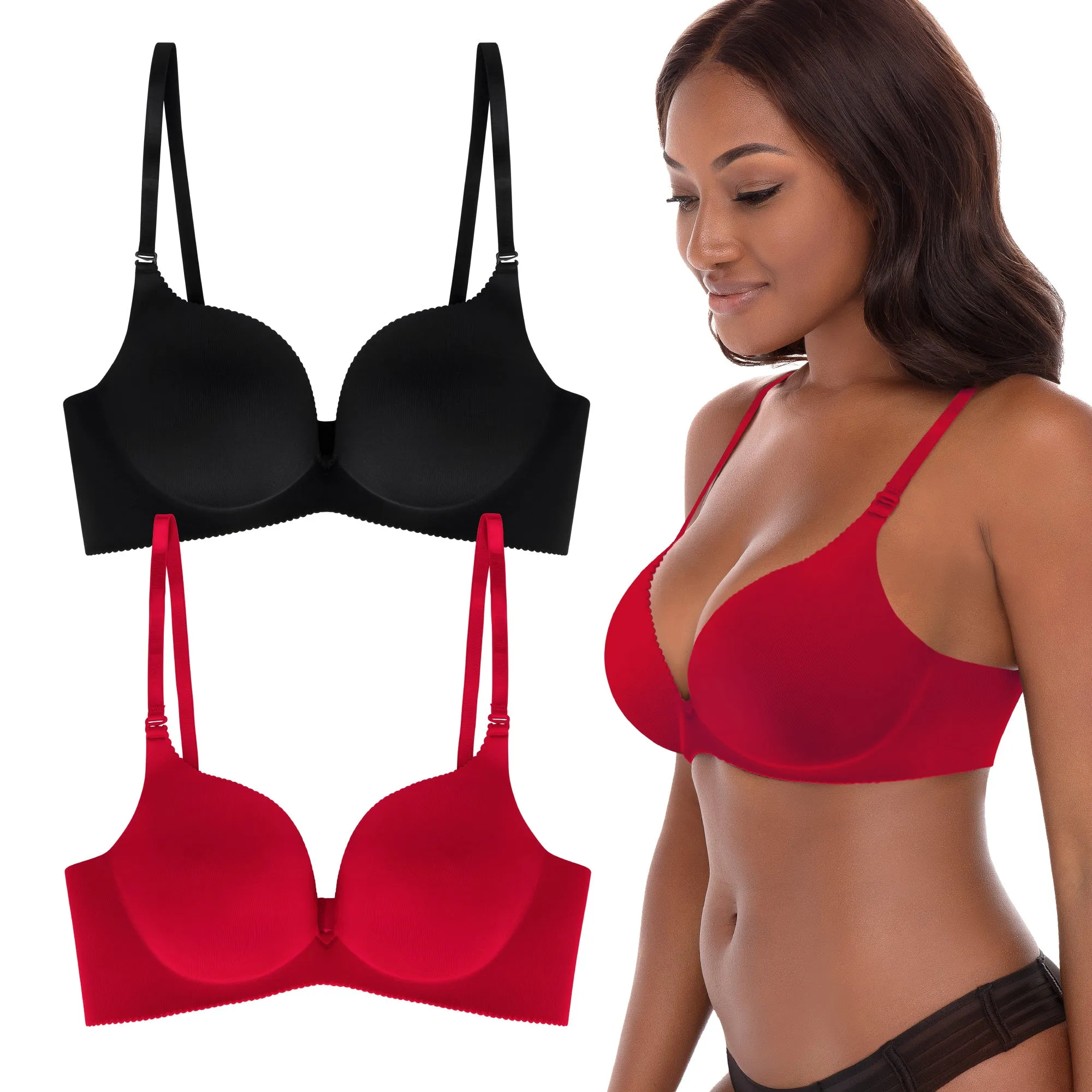 2 Pack Wireless Push Up Bra