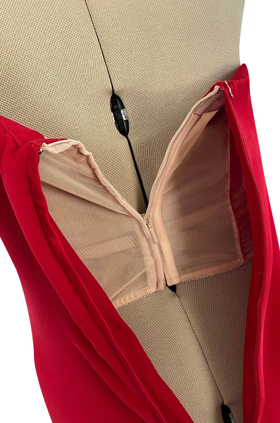2010s Valentino Strapless Stretch Silk Crepe Dress w Gathered Bodice & Side Detailed Skirt