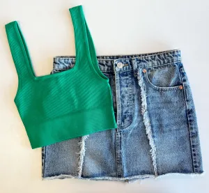 Basic Love Crop - Kelly Green