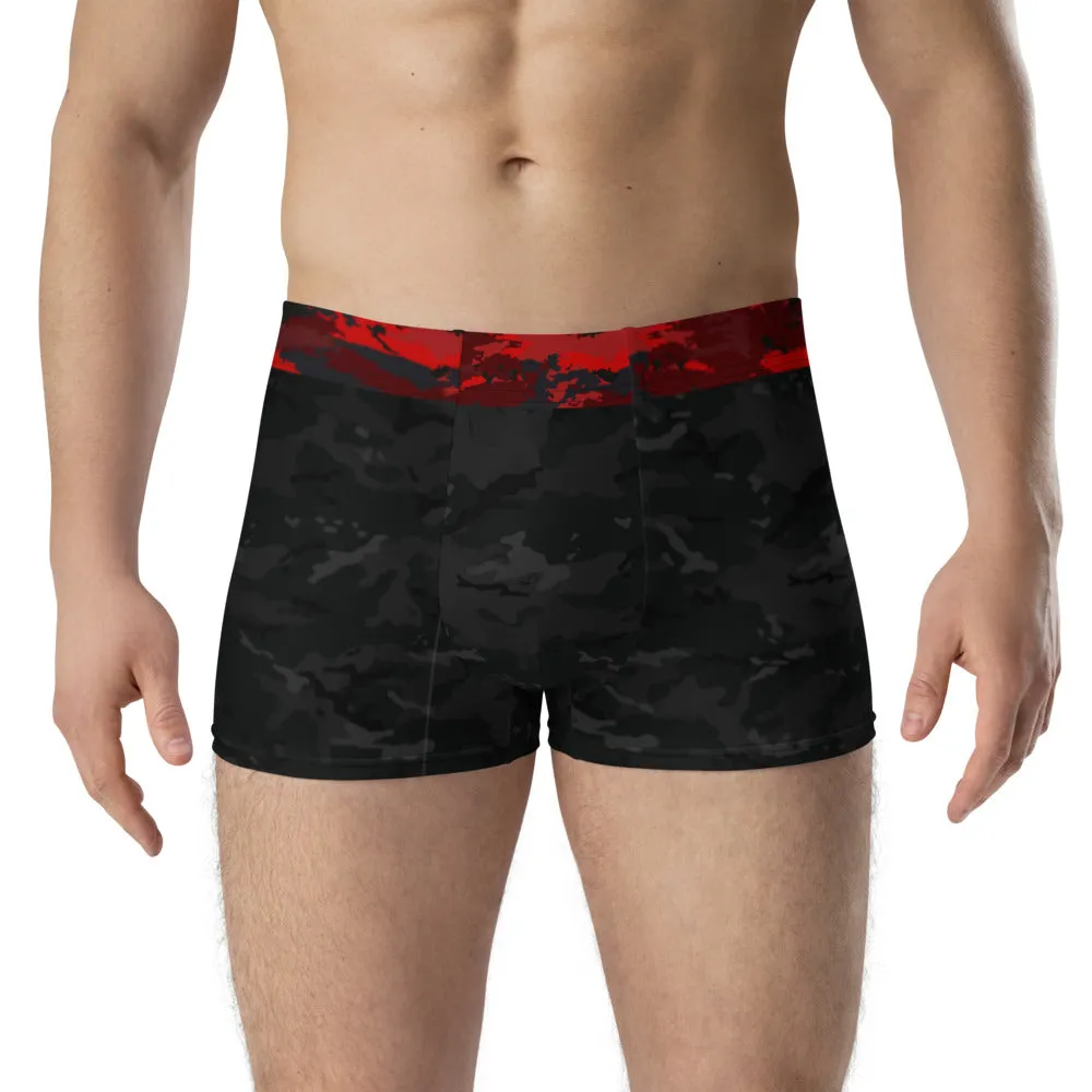 Black Camo with Red Waist - Crazy-Ass Undies - Men's Boxer Briefs
