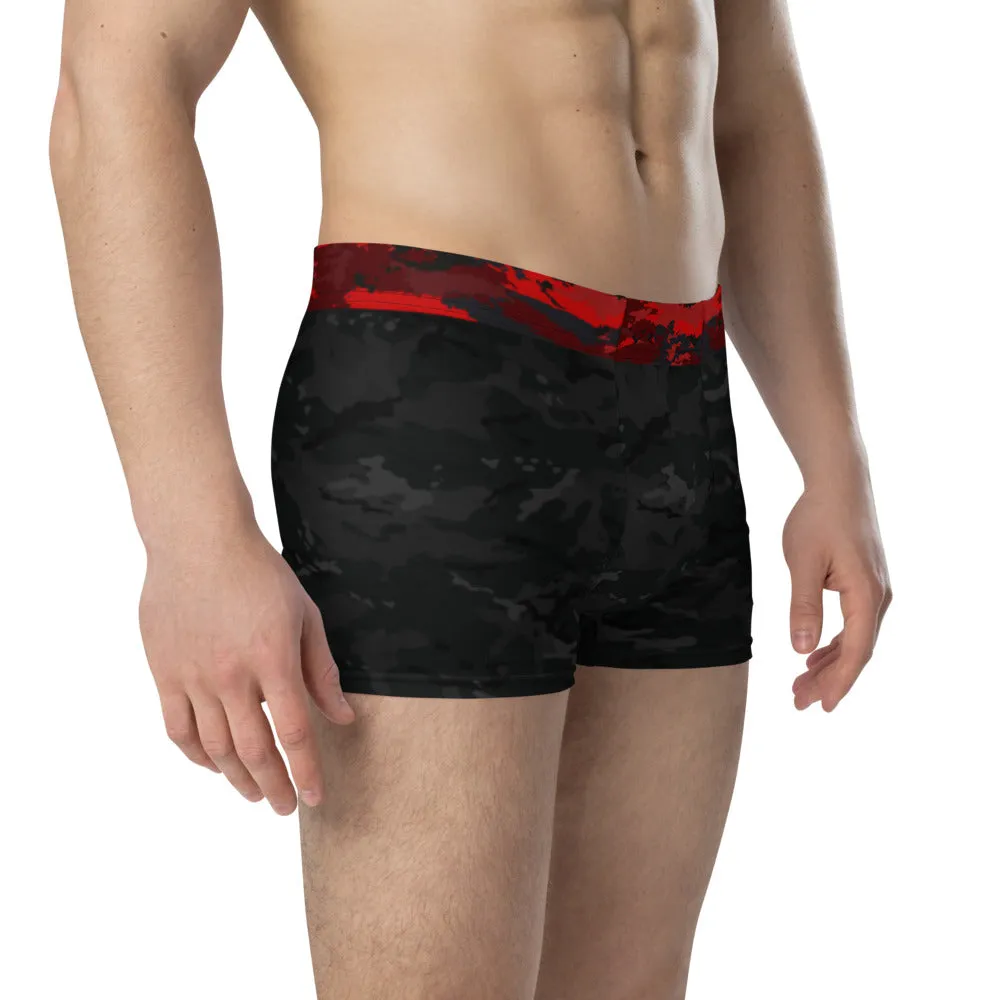 Black Camo with Red Waist - Crazy-Ass Undies - Men's Boxer Briefs