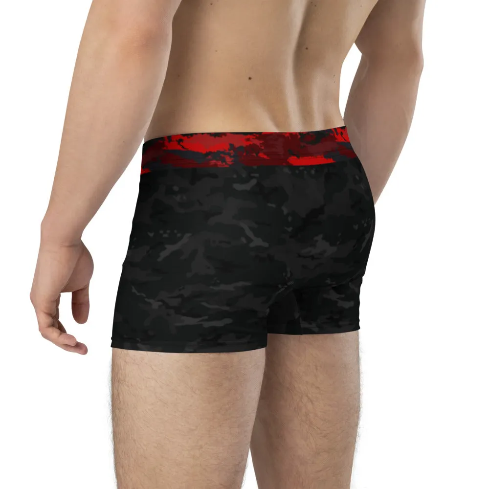 Black Camo with Red Waist - Crazy-Ass Undies - Men's Boxer Briefs