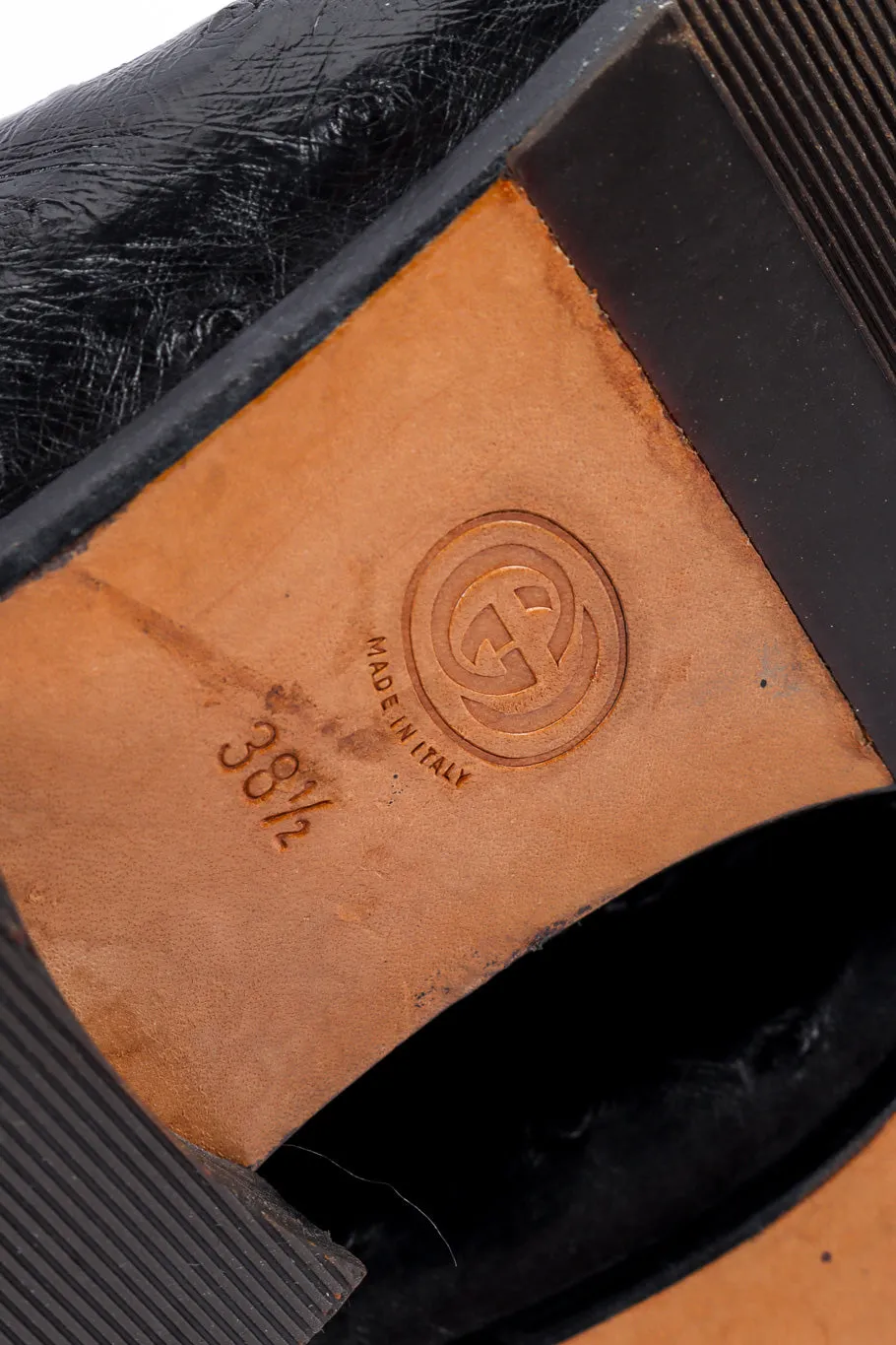 Black Ostrich Leather Riding Boots