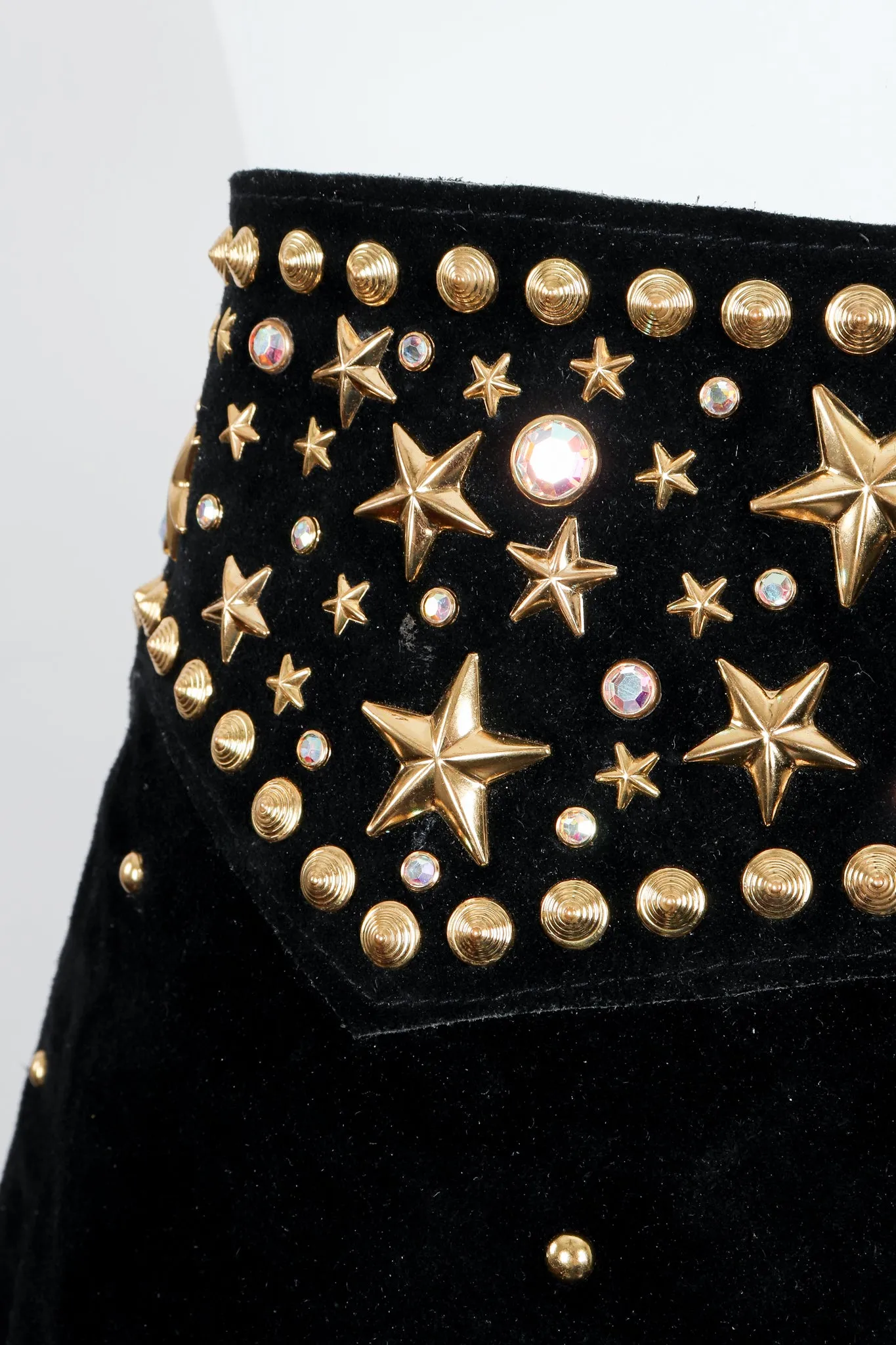 Black Studded Fringe Belt