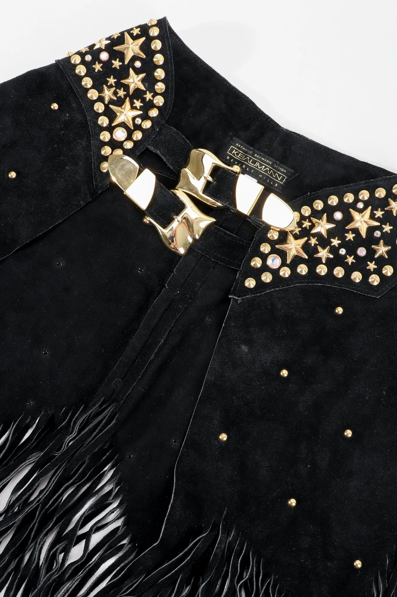 Black Studded Fringe Belt
