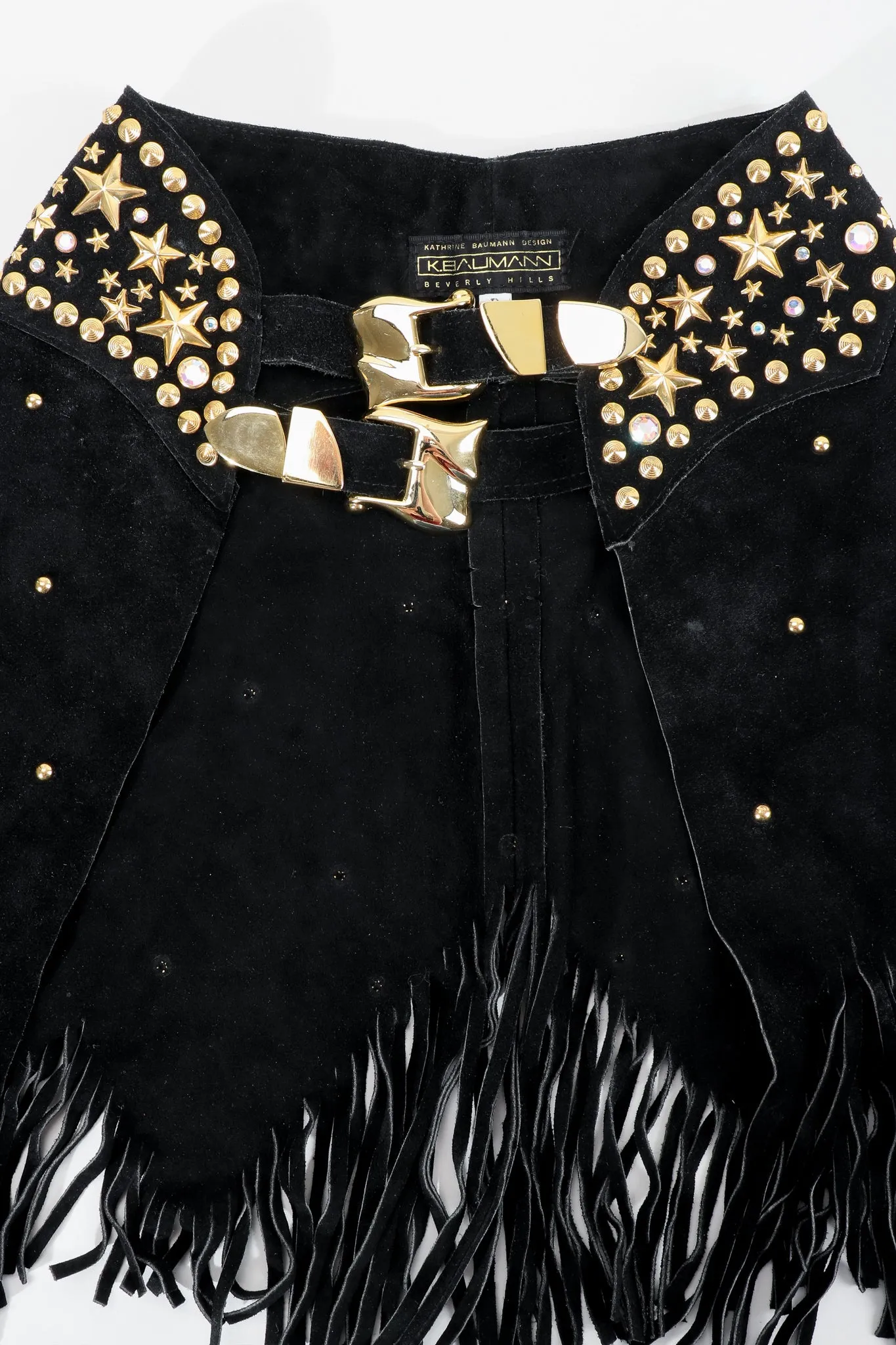 Black Studded Fringe Belt