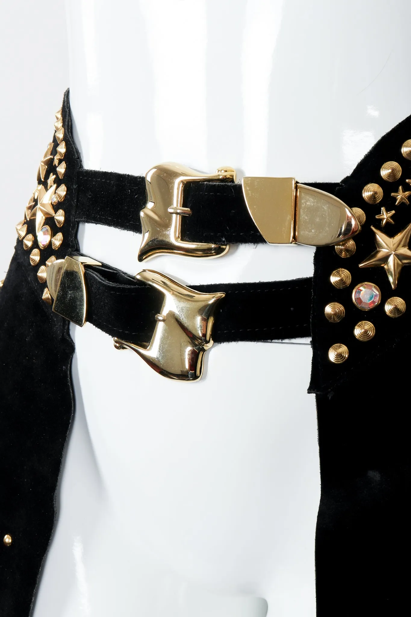 Black Studded Fringe Belt