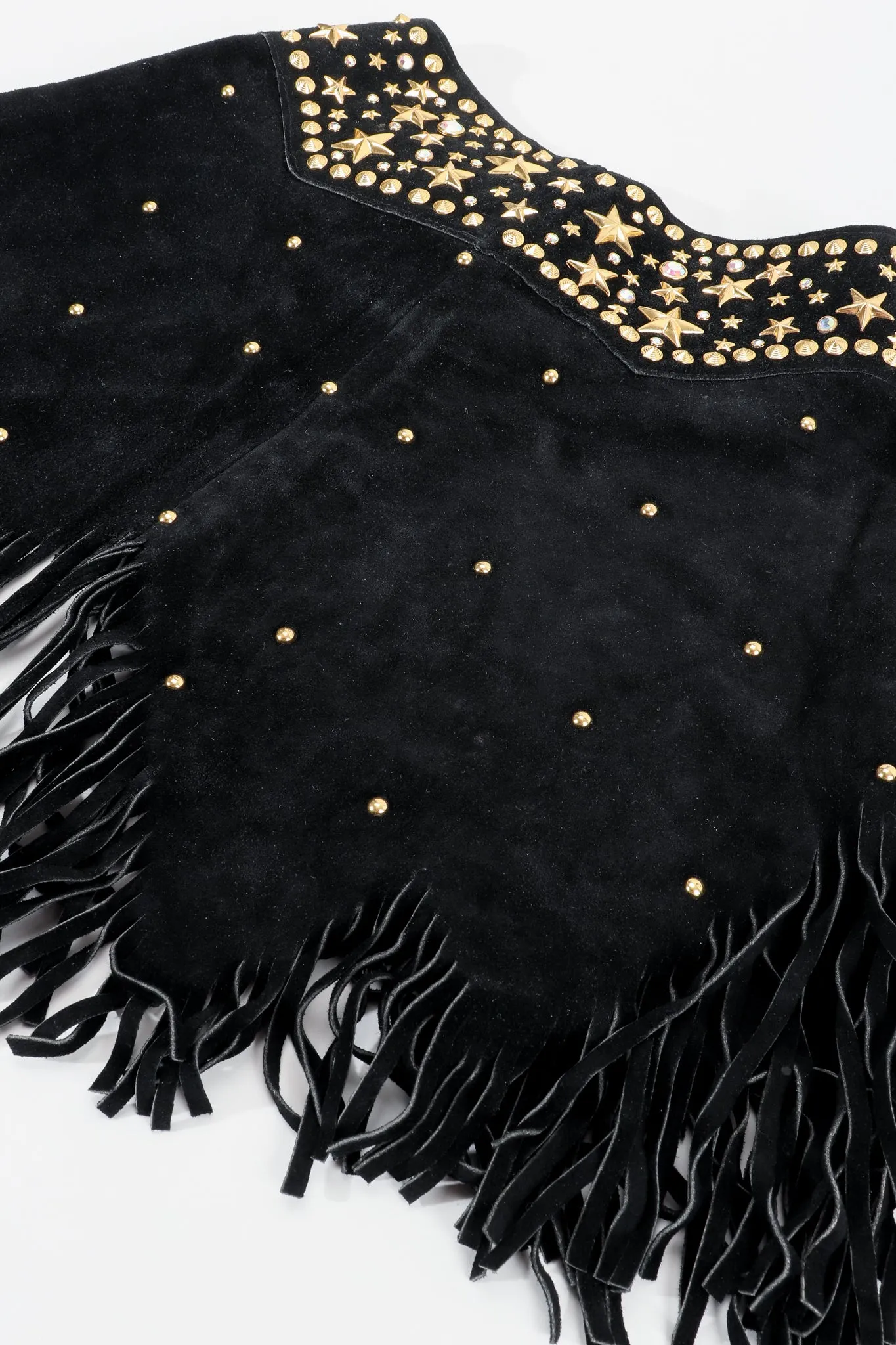 Black Studded Fringe Belt
