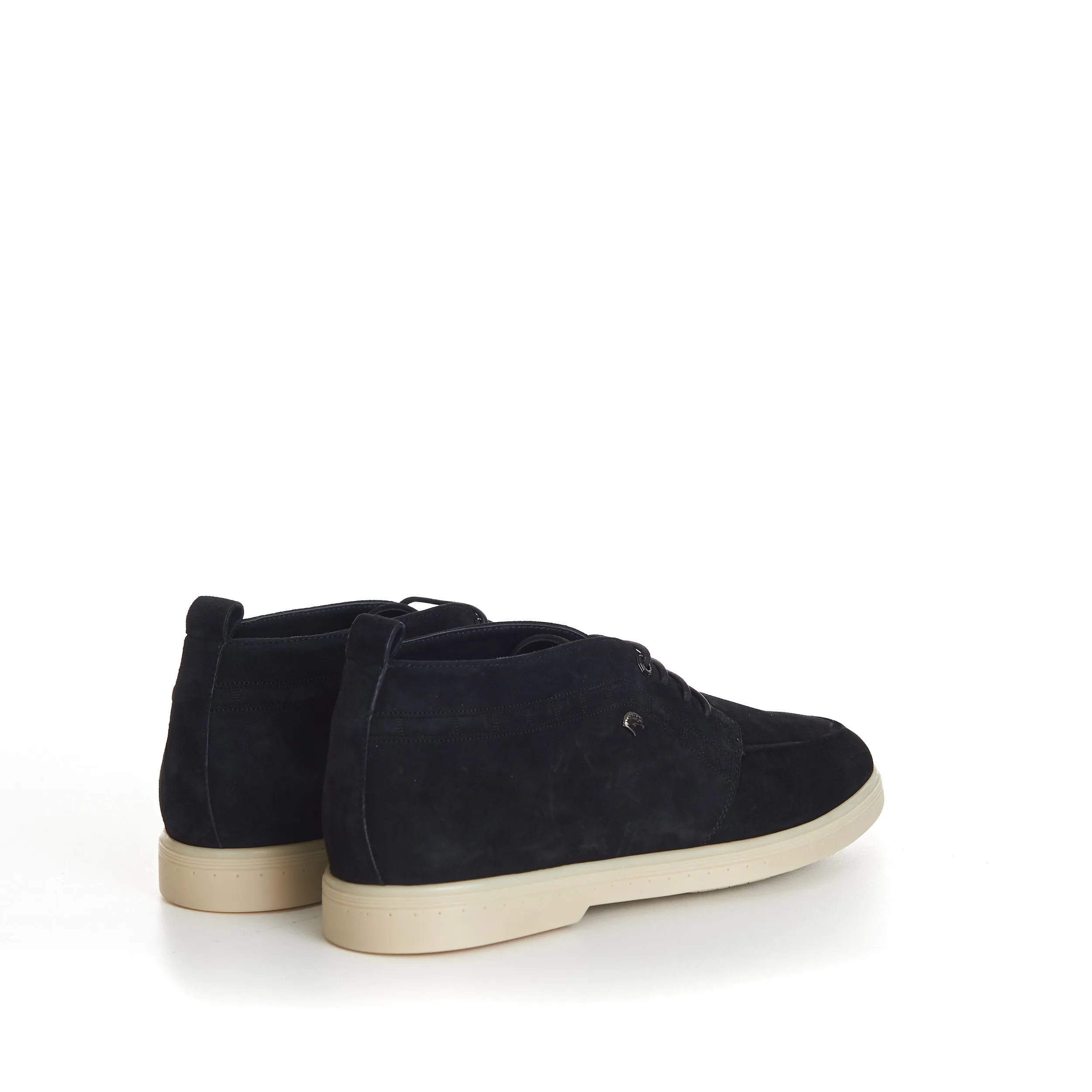 Black Suede Lace Up Chukka Boots With Rubber Soles