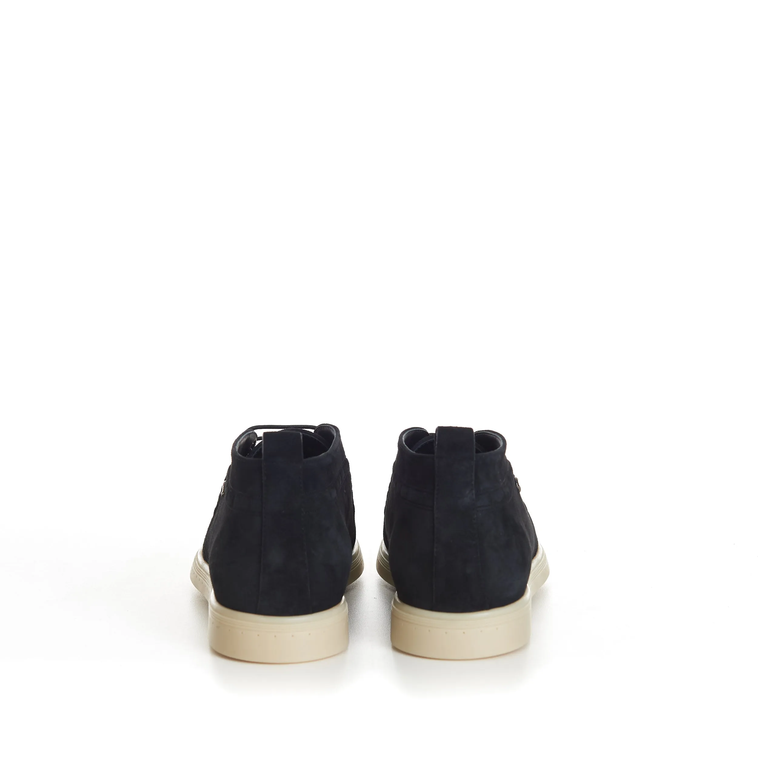 Black Suede Lace Up Chukka Boots With Rubber Soles