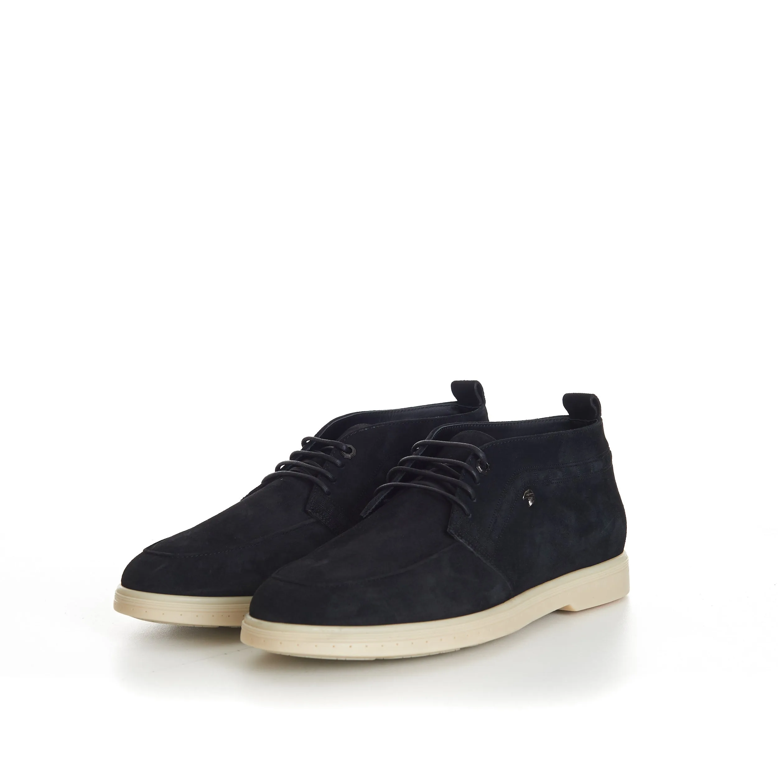 Black Suede Lace Up Chukka Boots With Rubber Soles