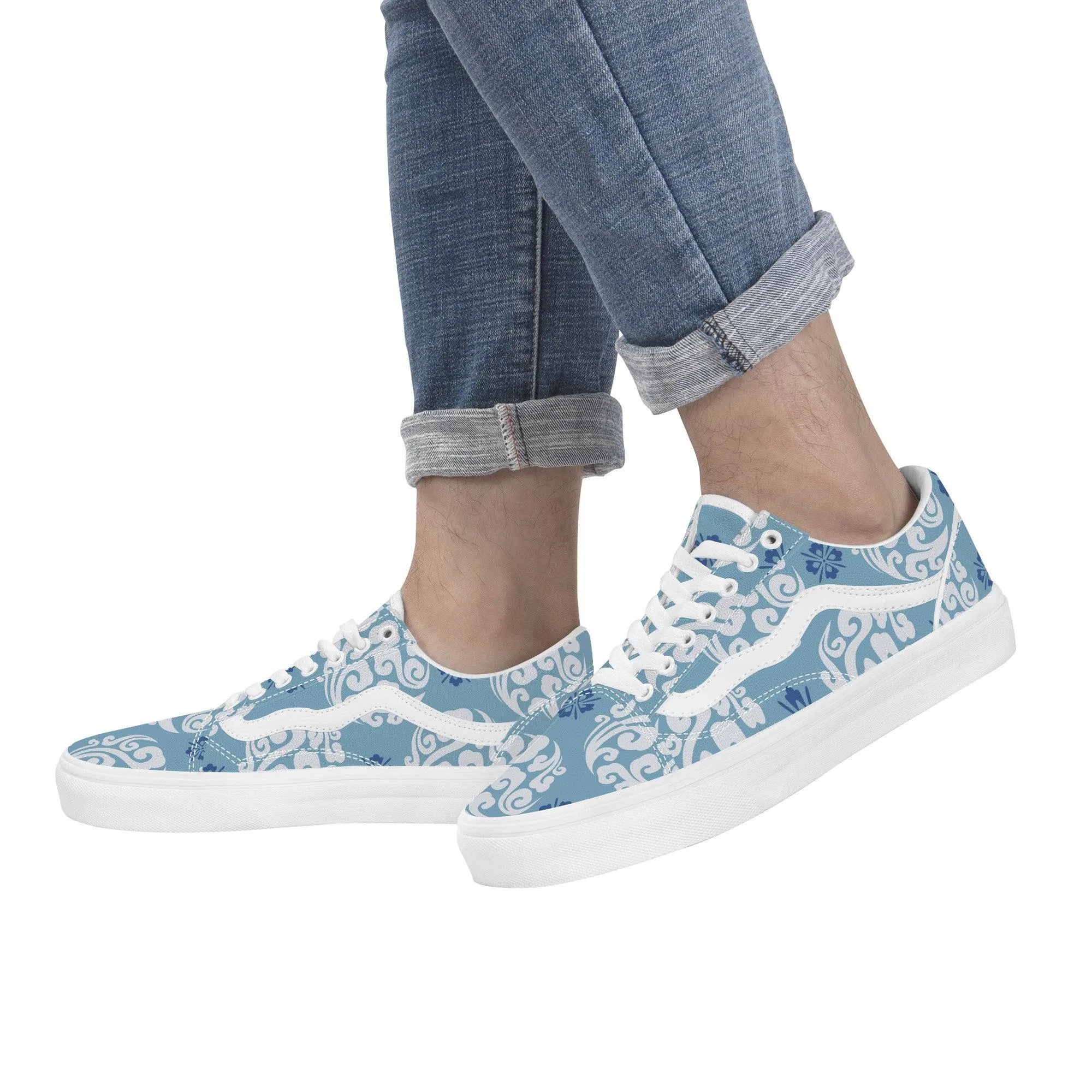 Blue Low Top Flat Sneaker