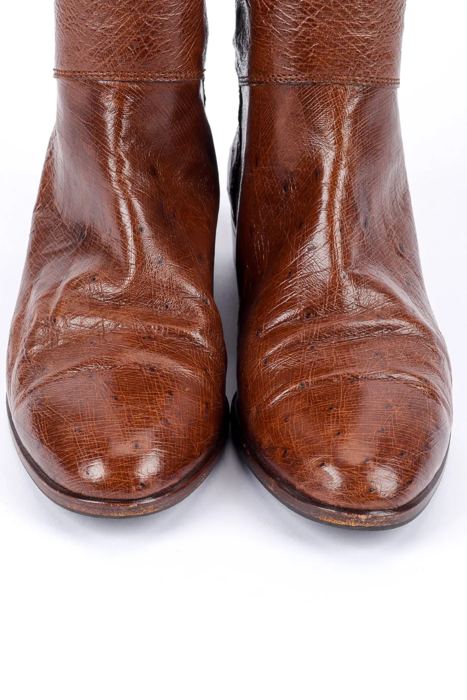 Brown Ostrich Leather Riding Boots