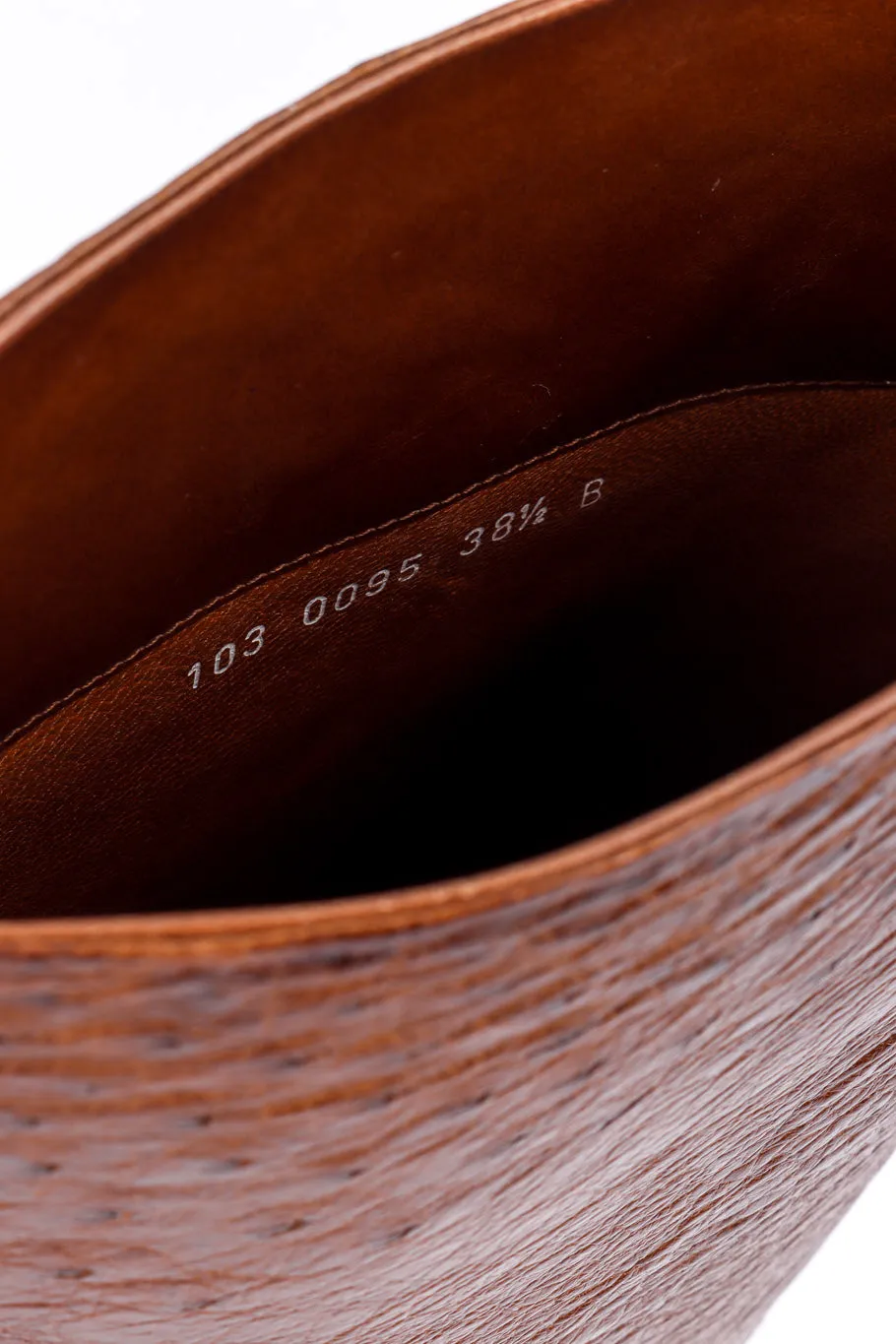 Brown Ostrich Leather Riding Boots
