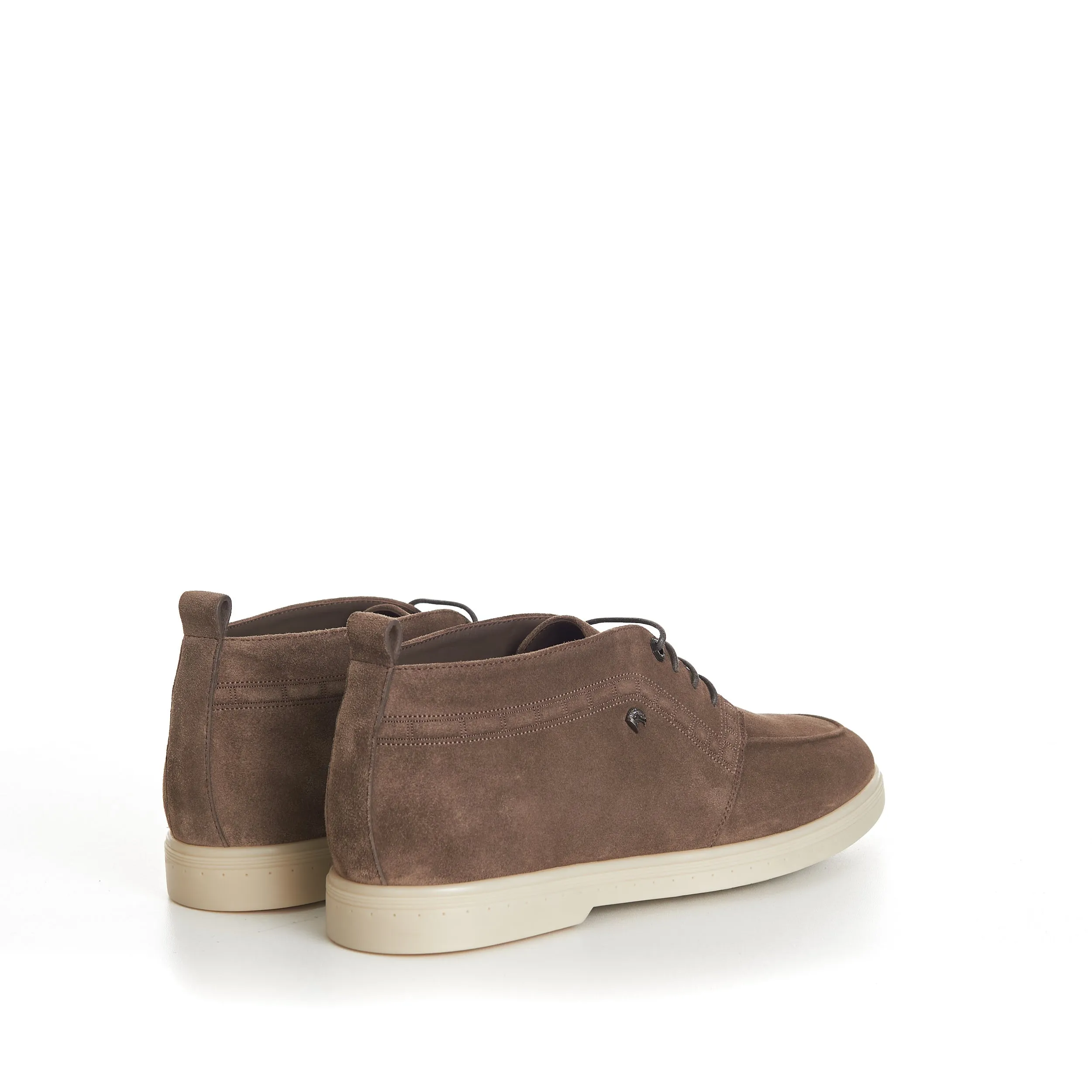 Brown Suede Lace Up Chukka Boots With Rubber Soles