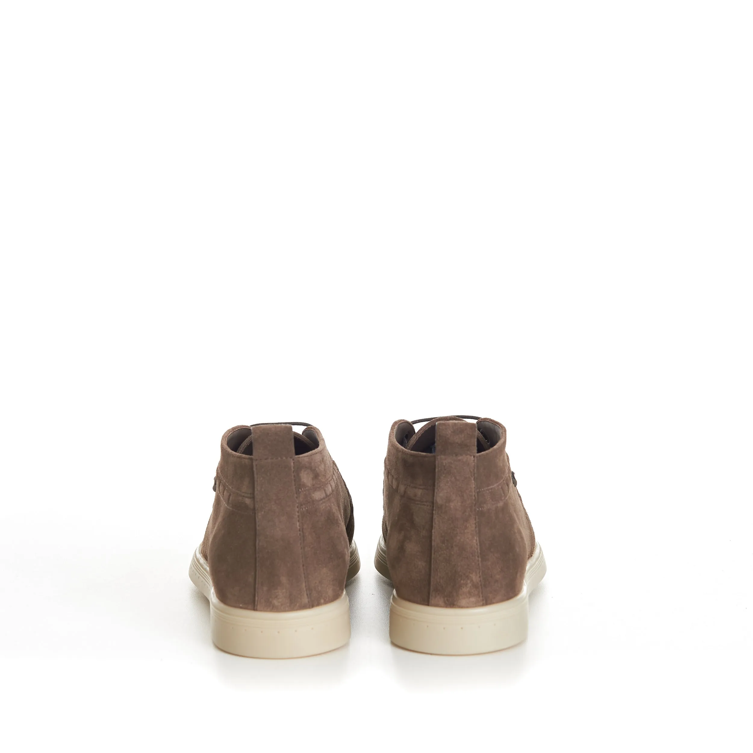 Brown Suede Lace Up Chukka Boots With Rubber Soles