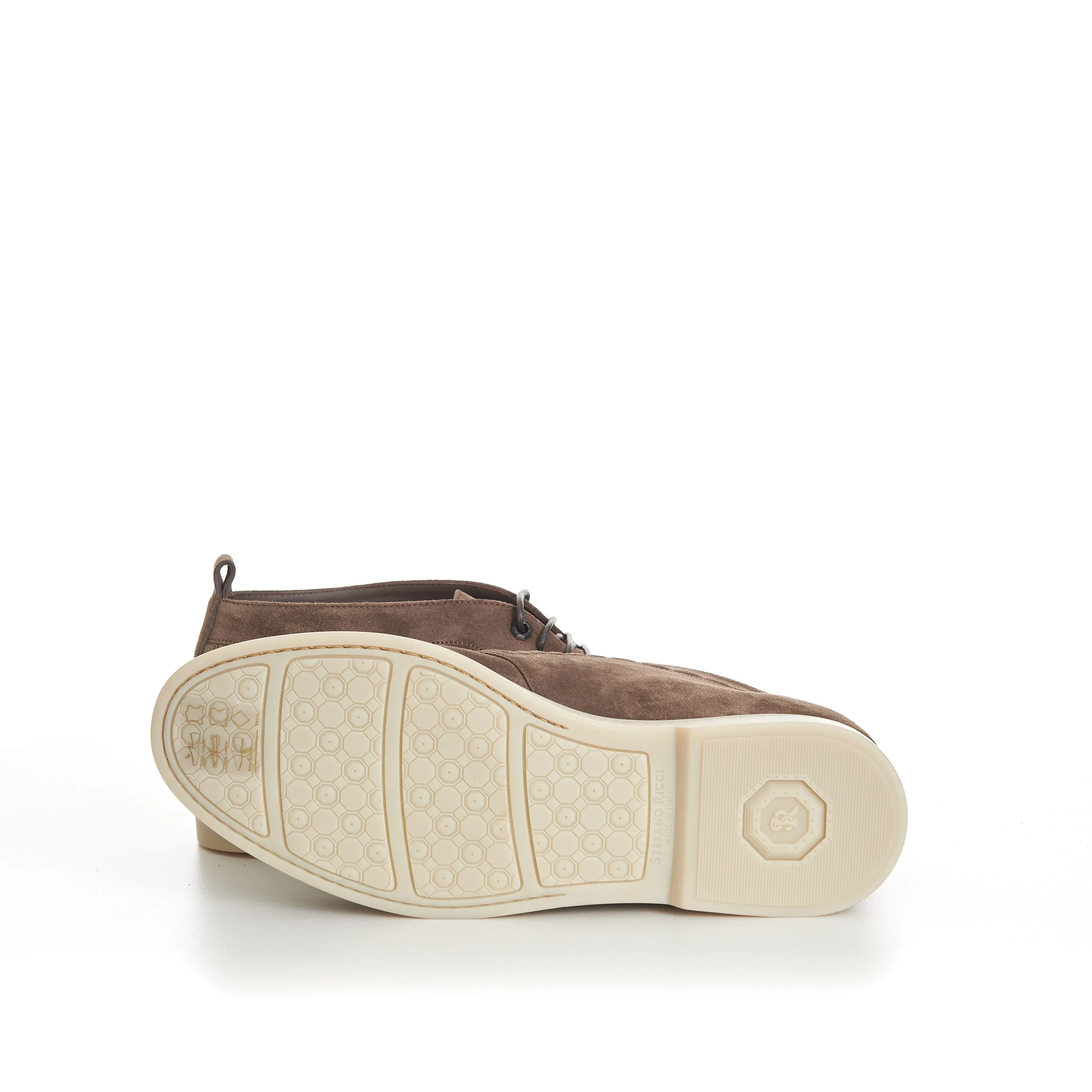 Brown Suede Lace Up Chukka Boots With Rubber Soles