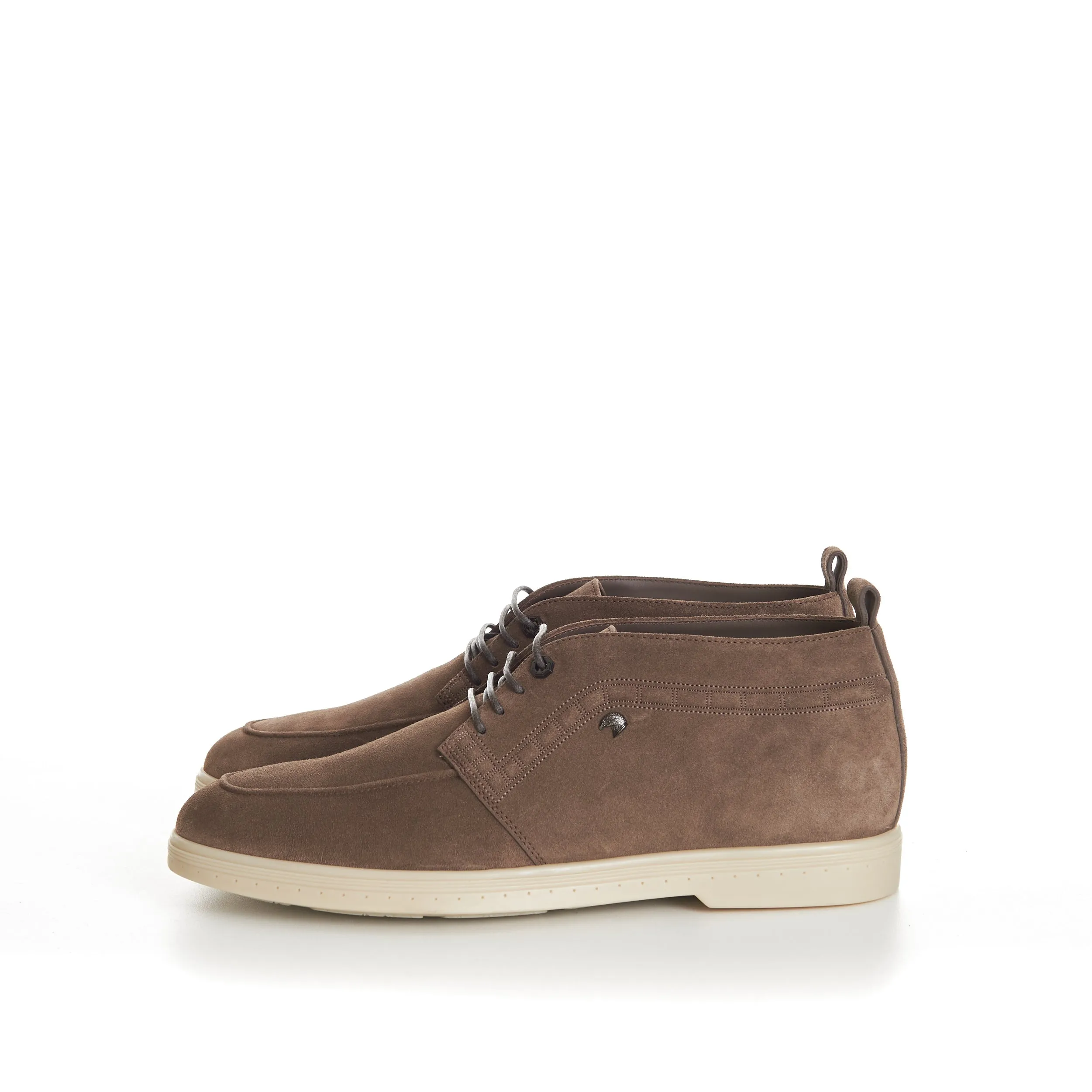 Brown Suede Lace Up Chukka Boots With Rubber Soles