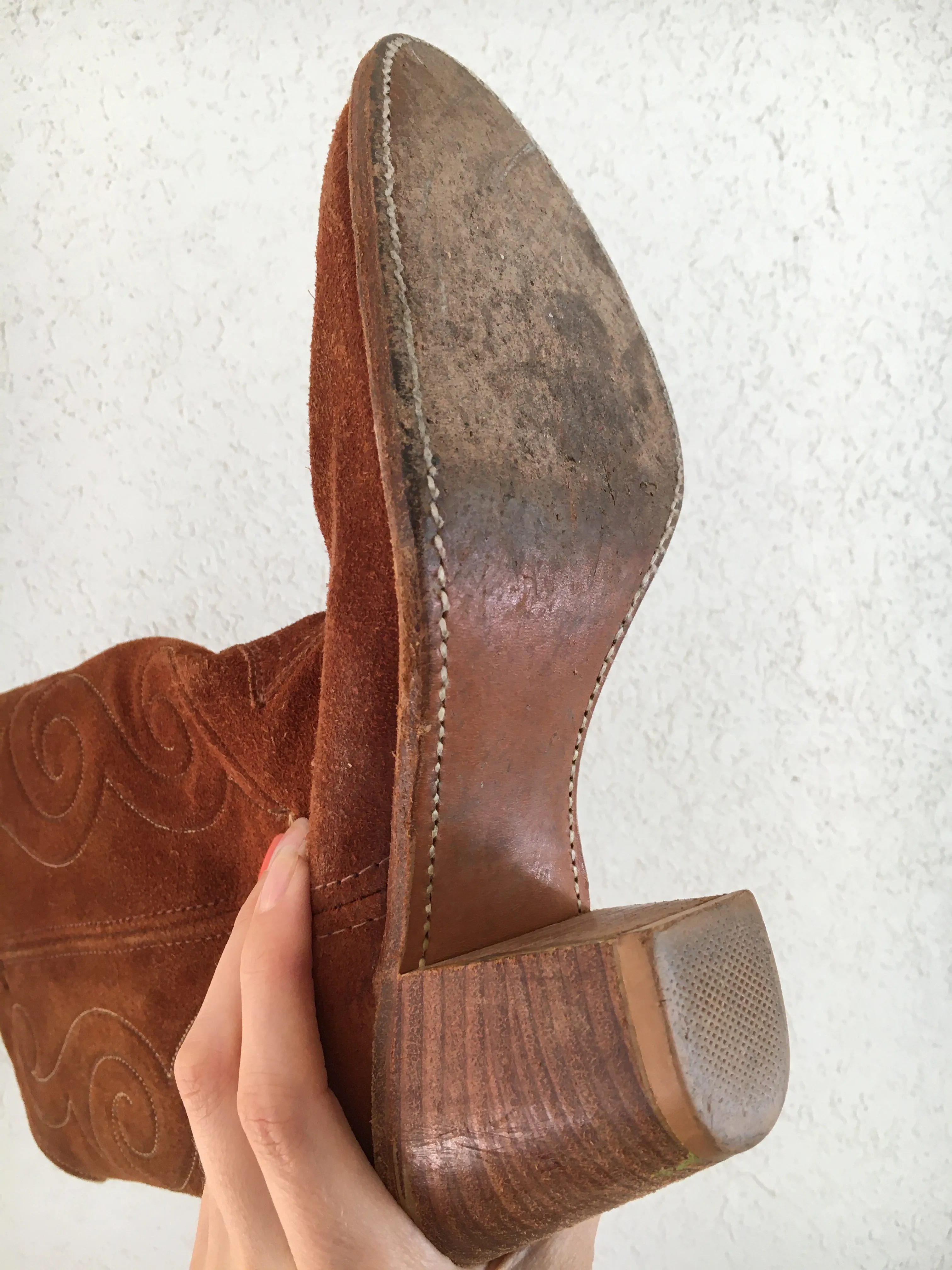 Brown Suede Western Boots