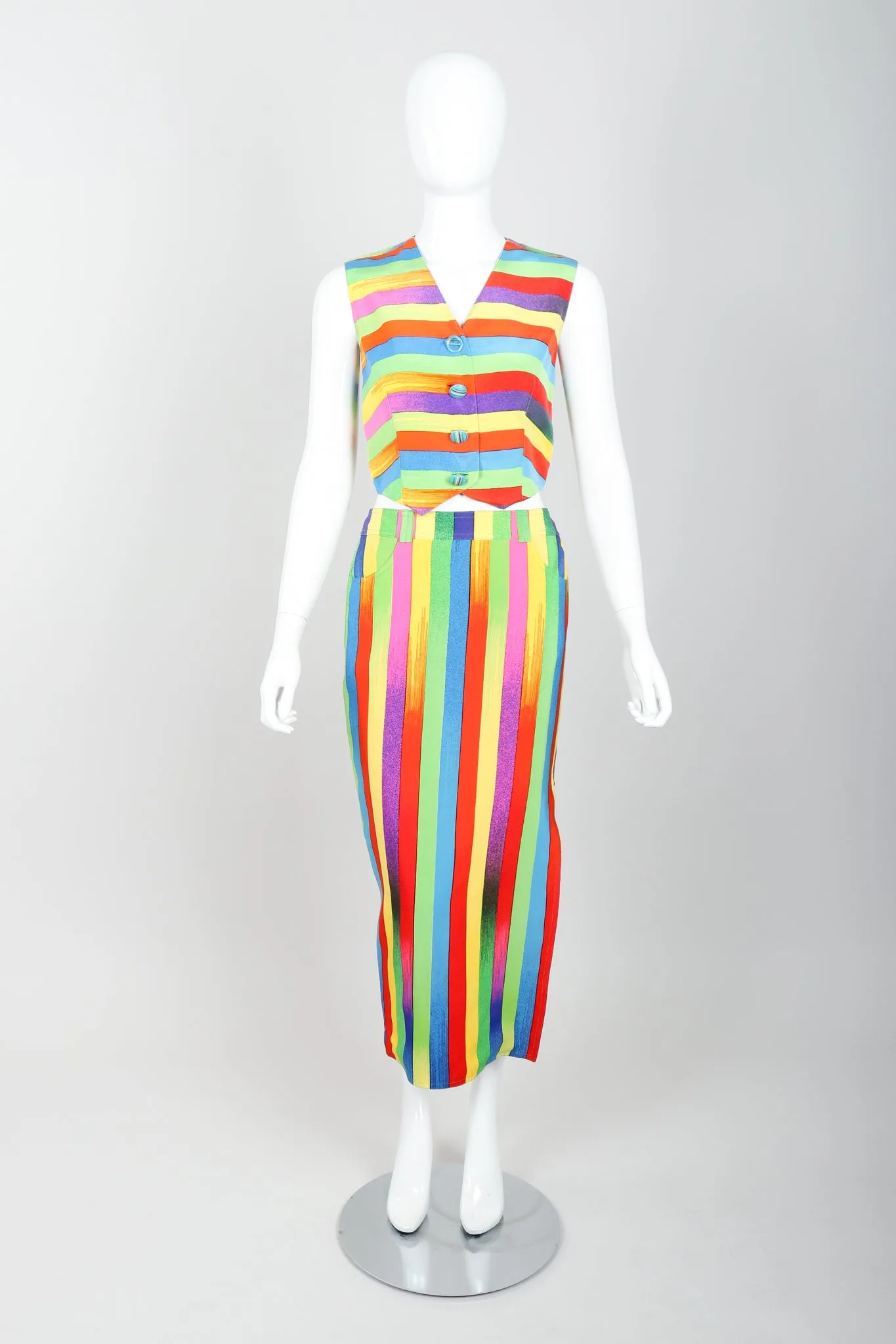 Carnival Stripe Vest & Skirt Set