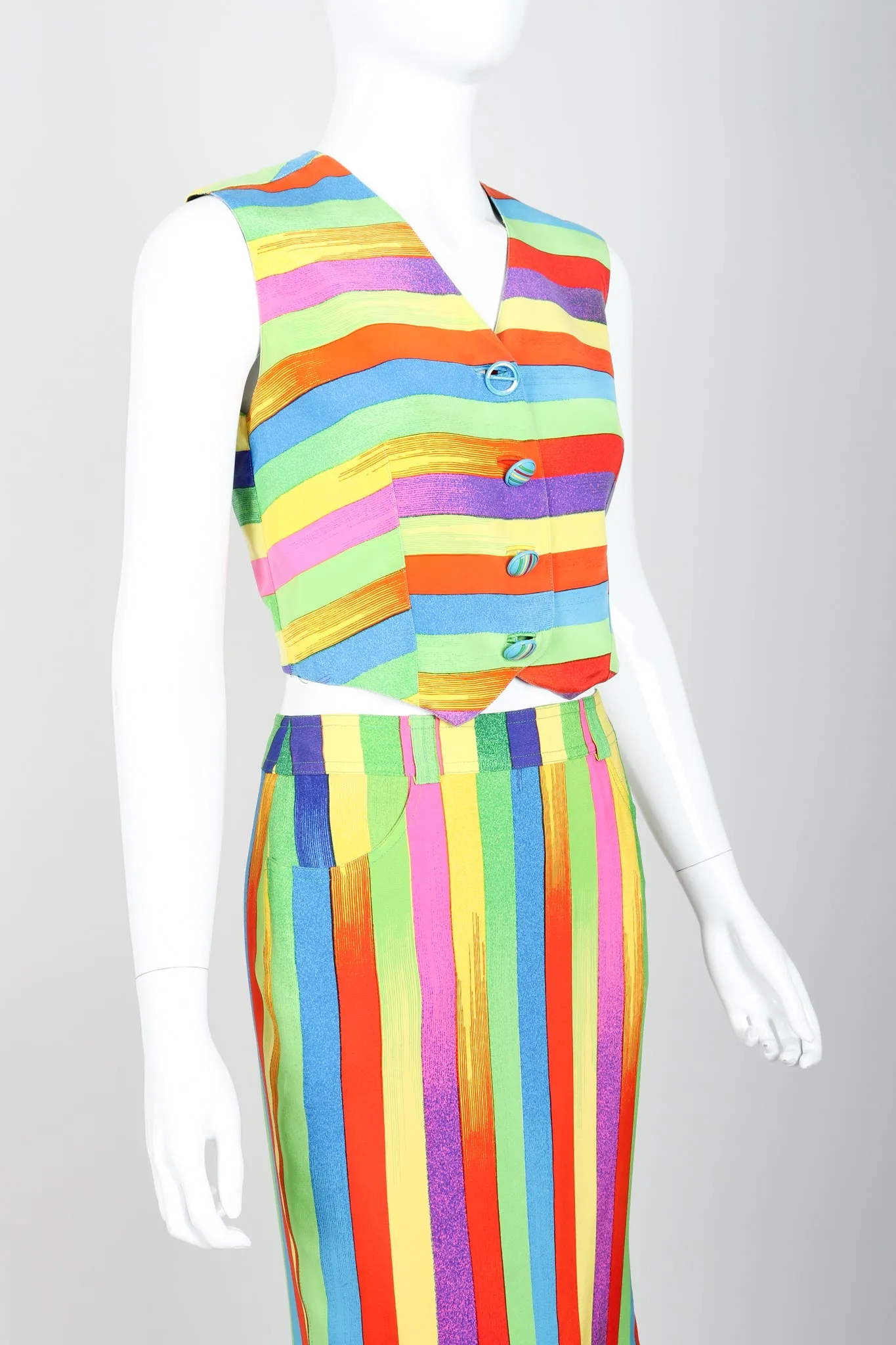 Carnival Stripe Vest & Skirt Set