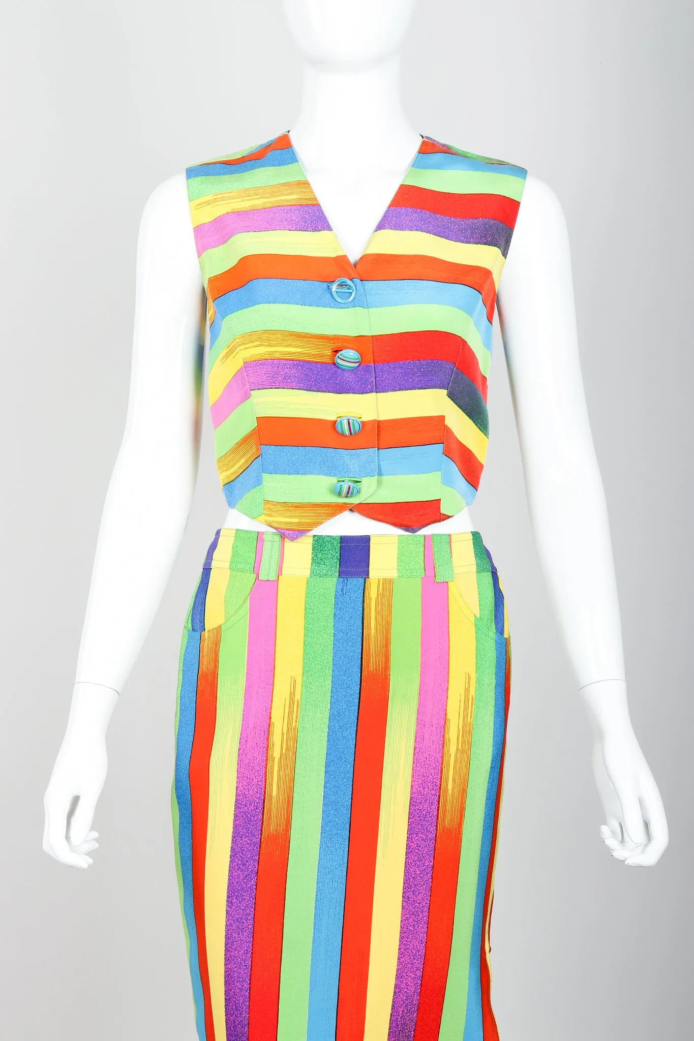 Carnival Stripe Vest & Skirt Set