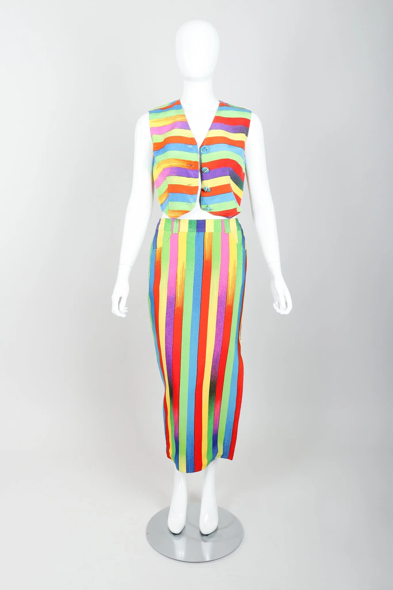 Carnival Stripe Vest & Skirt Set