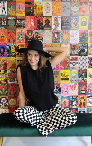 Checkered Bell Bottoms  High waist