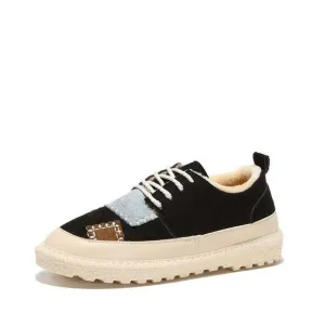 Chic Suede Design Flat Patch Shoes