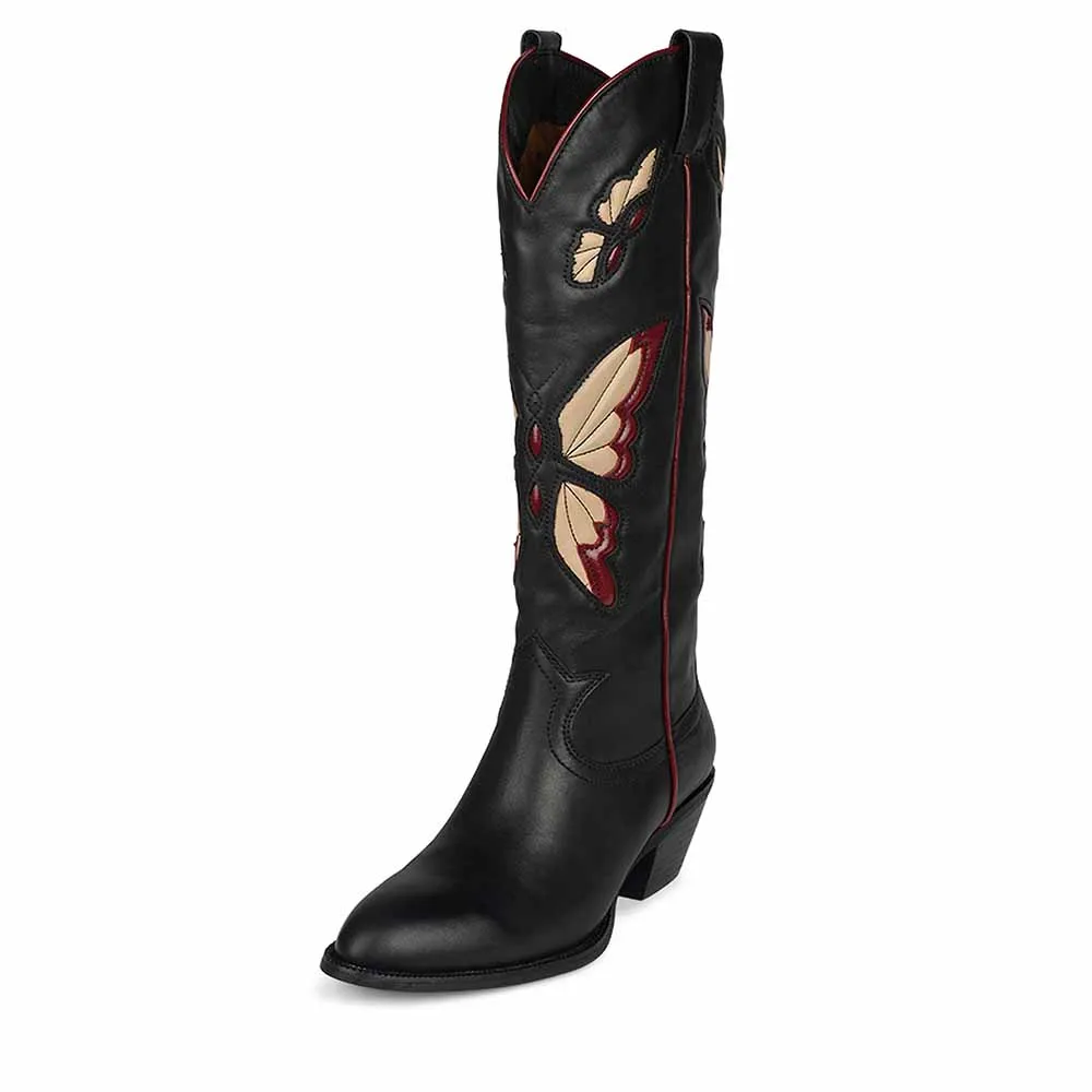Cowboy Fashion Comfy Women Knee-high Boots With Butterfly Shoes