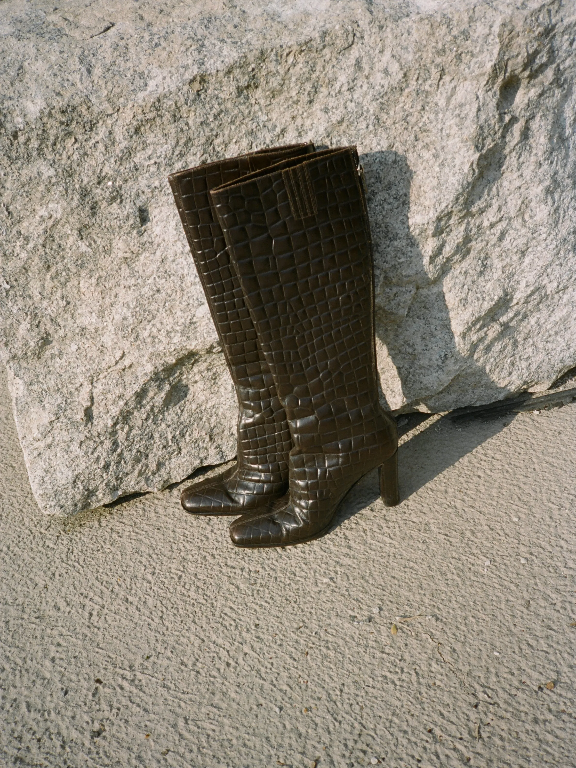 Croc Embossed Leather Boots (7)