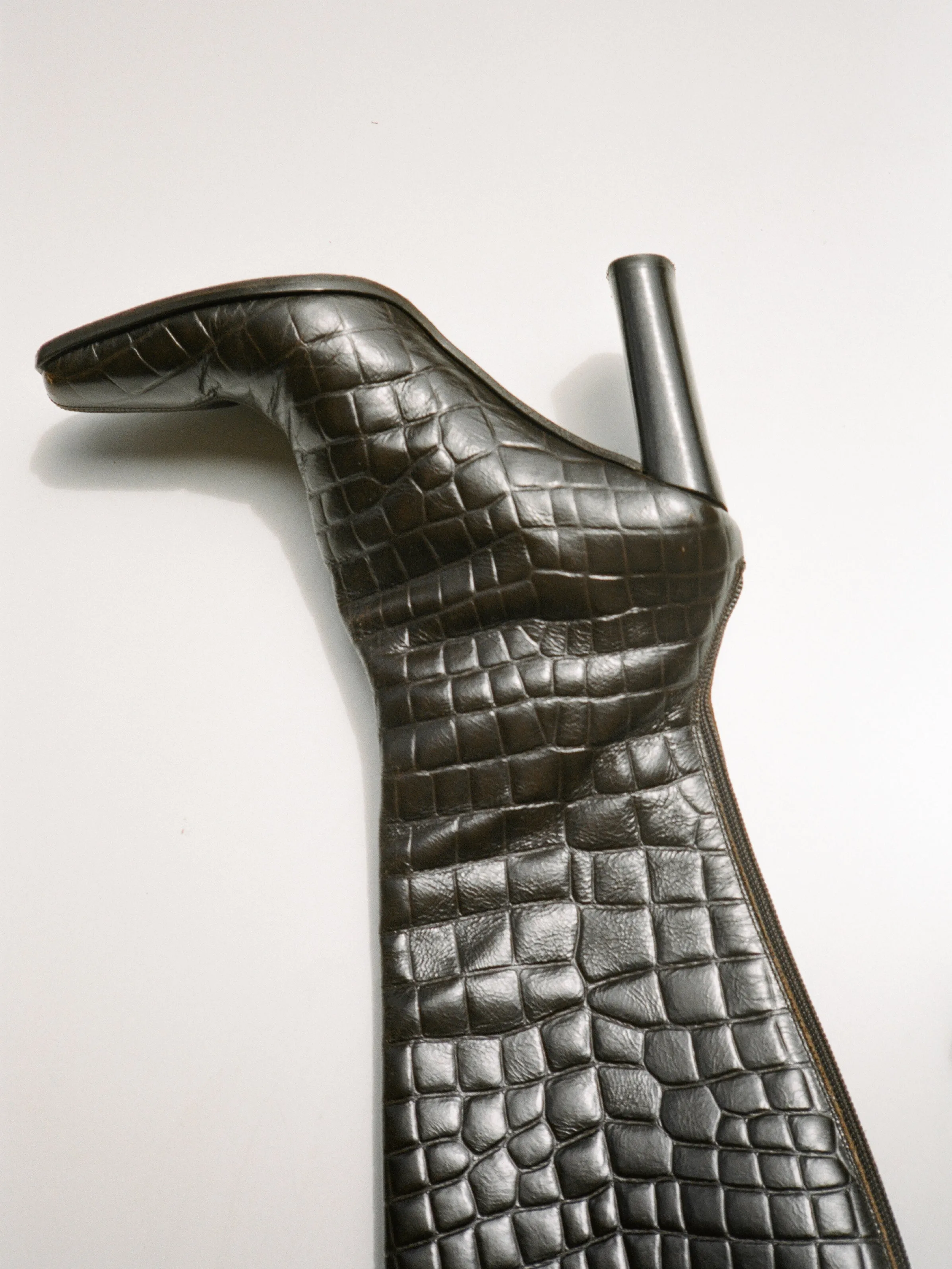 Croc Embossed Leather Boots (7)