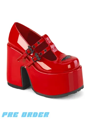 DEMONIA CAMEL-55 - RED PATENT ✰ PRE ORDER ✰