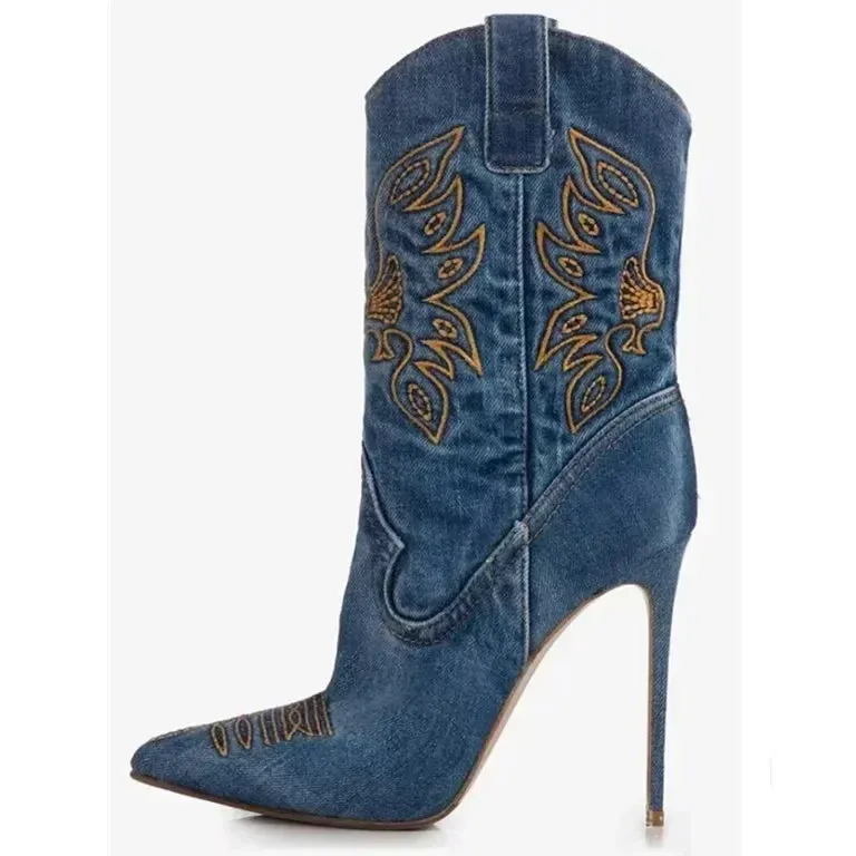 Denim Slim Fit High Heels