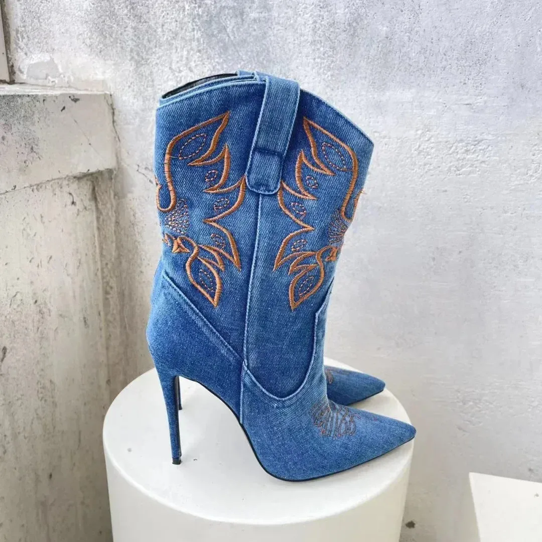 Denim Slim Fit High Heels