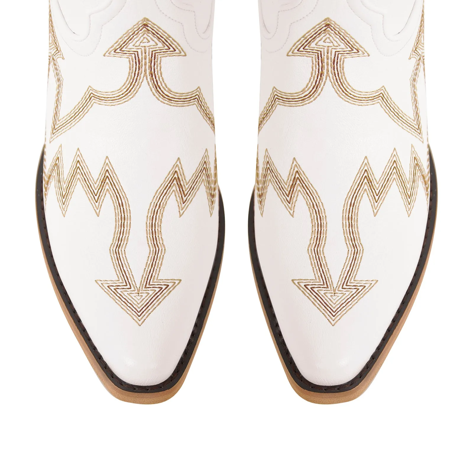 Embroidery Pointed Toe Ankle Western Boots