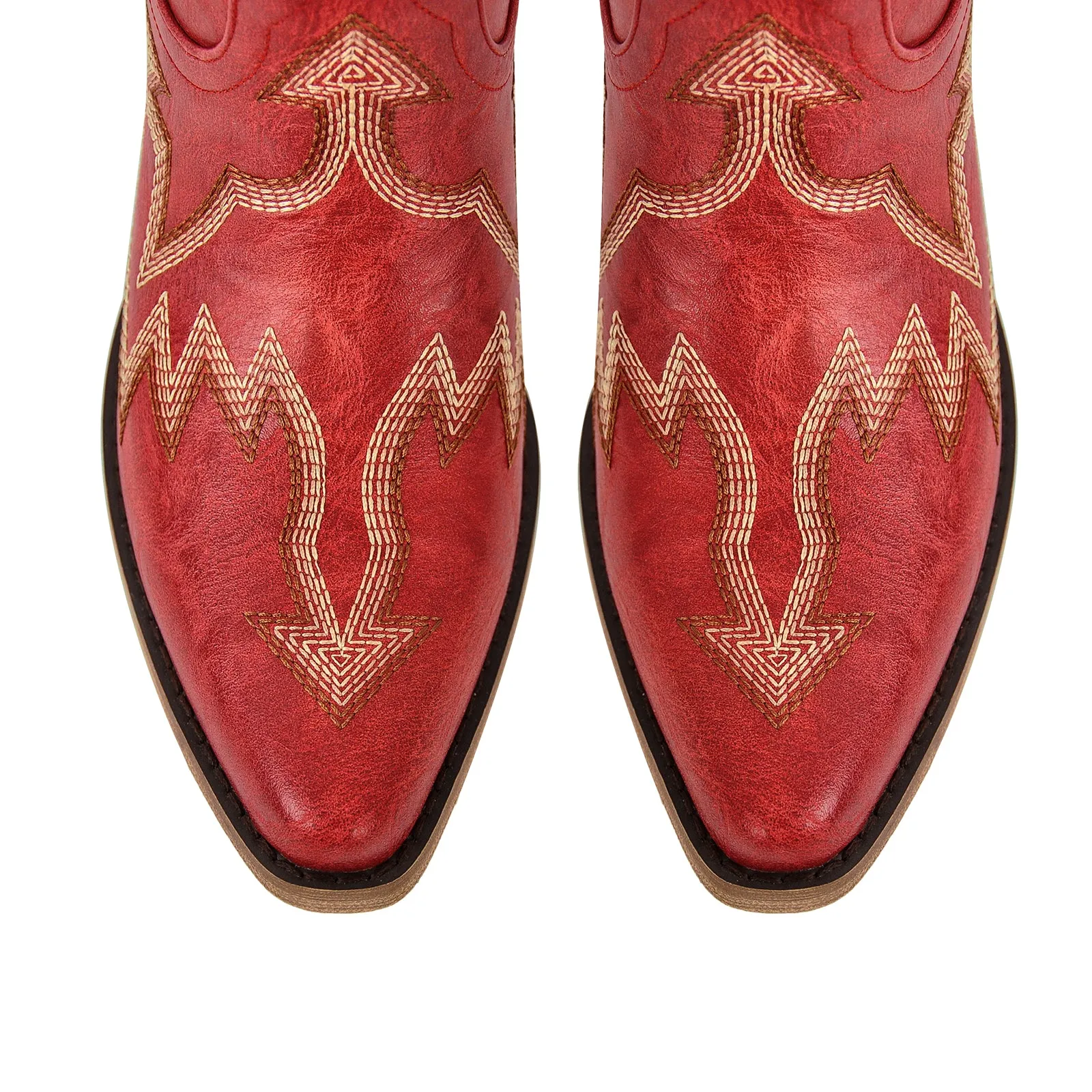 Embroidery Pointed Toe Ankle Western Boots