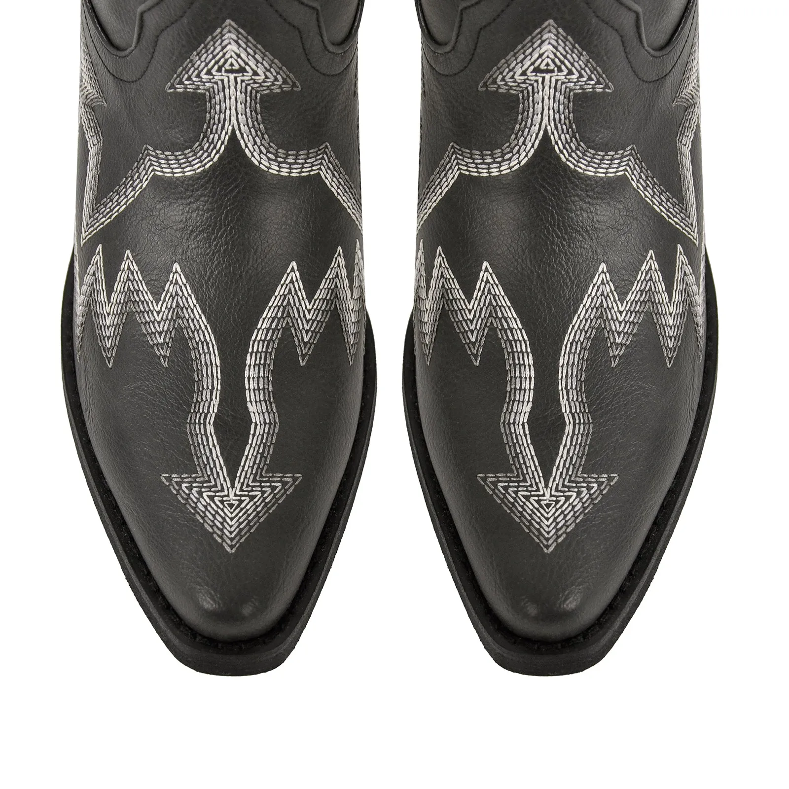 Embroidery Pointed Toe Ankle Western Boots