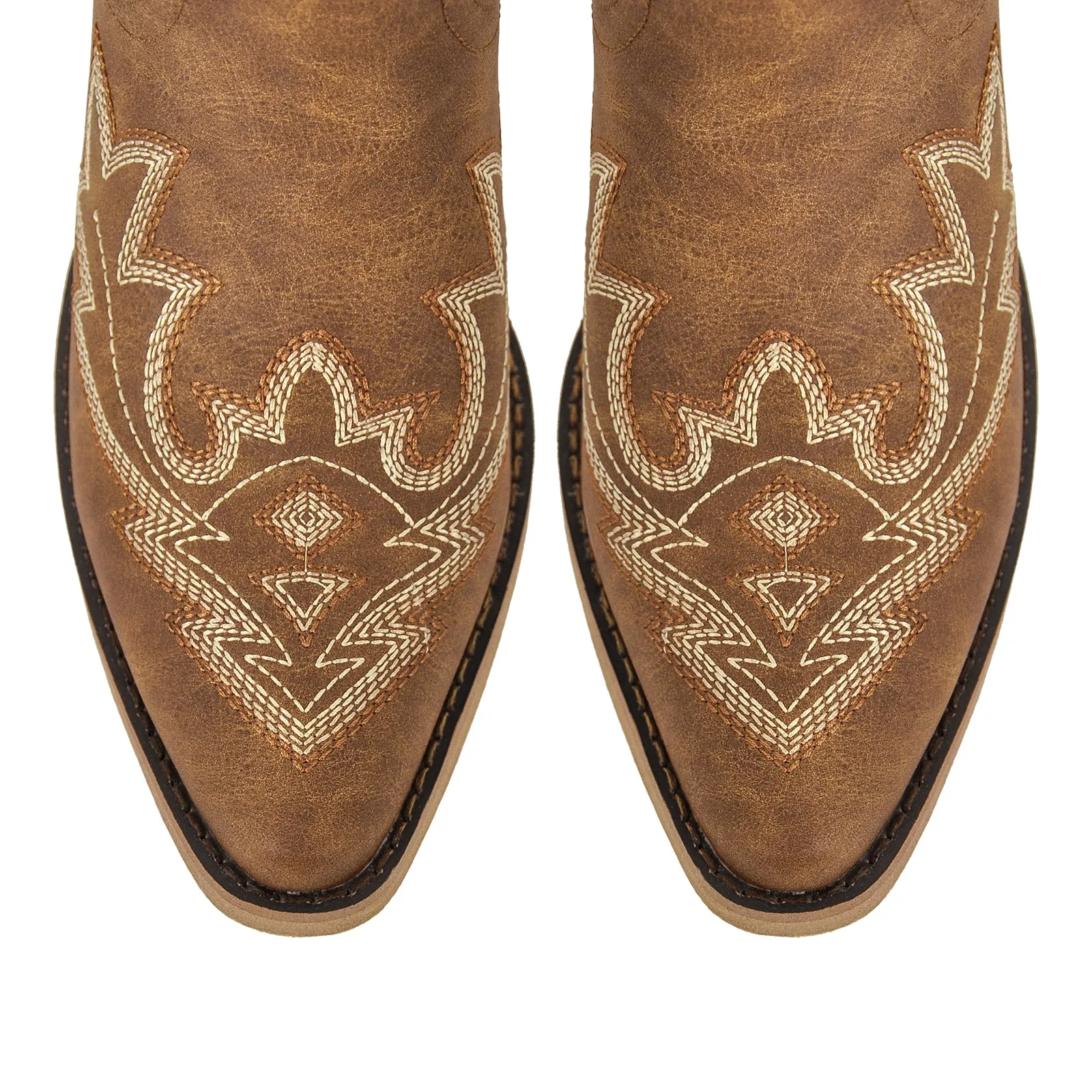Embroidery Pointed Toe Chunky Heel Western Boots