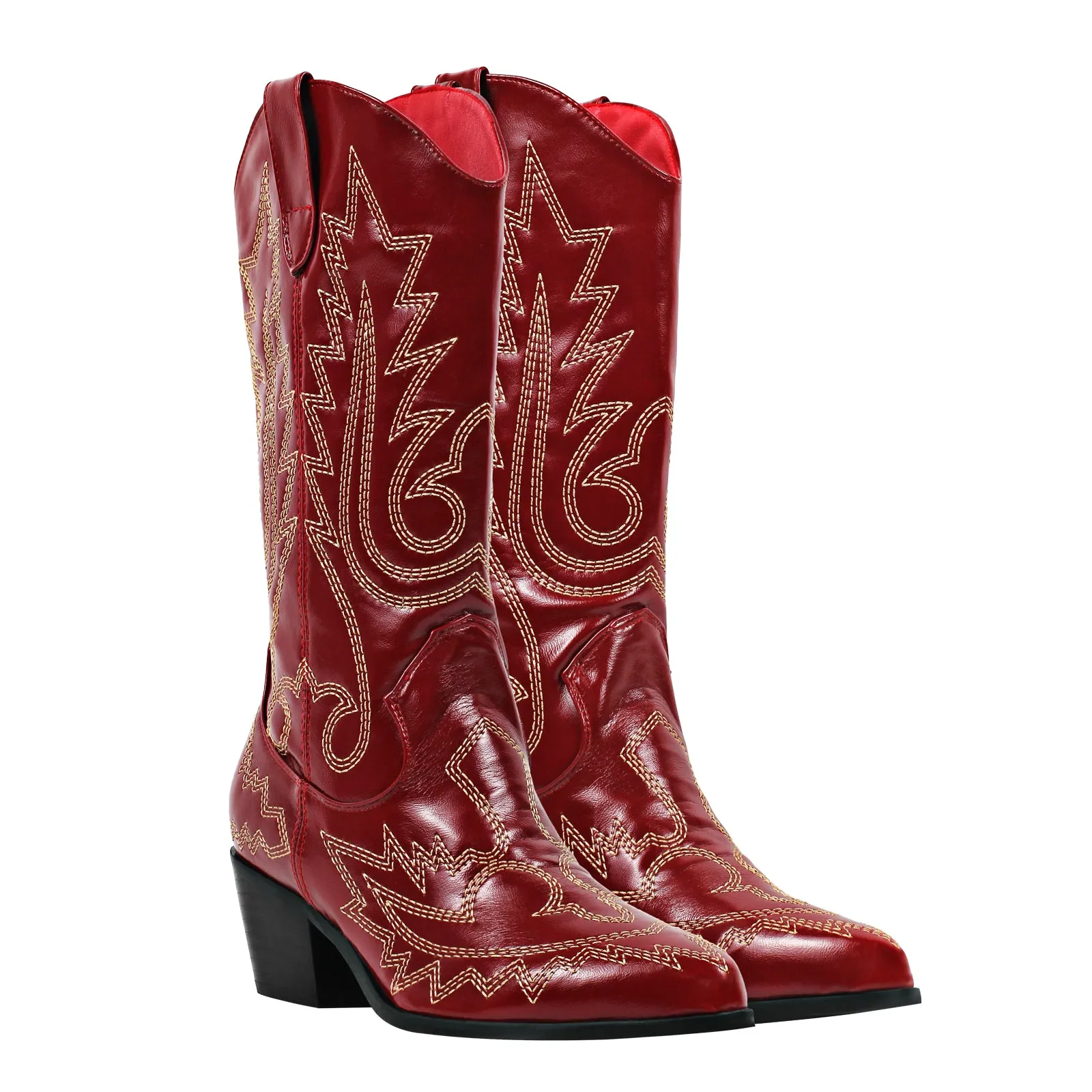 Embroidery Tapered Heel Western Boots