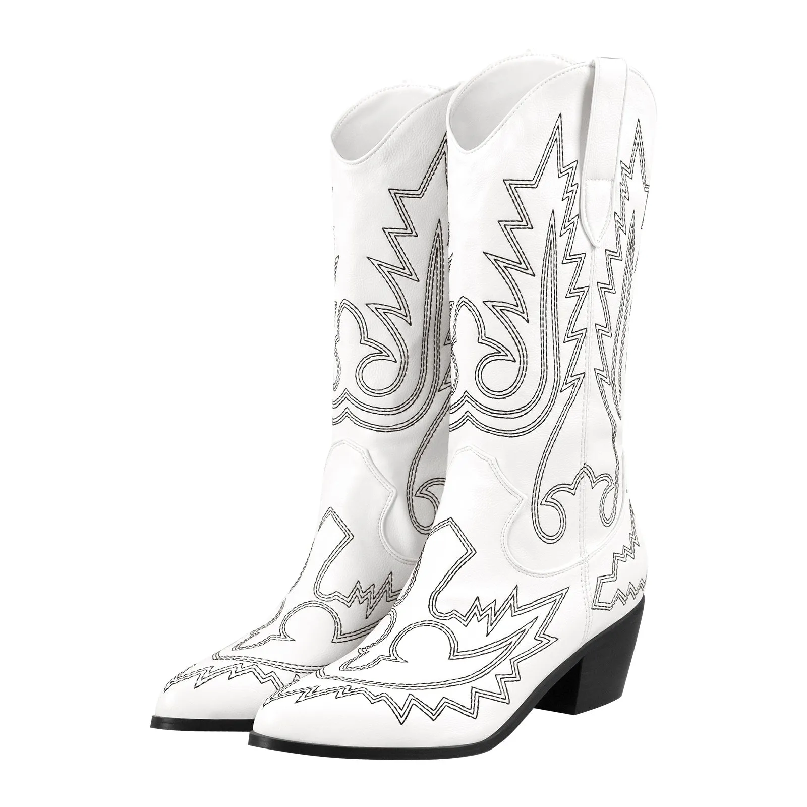 Embroidery Tapered Heel Western Boots
