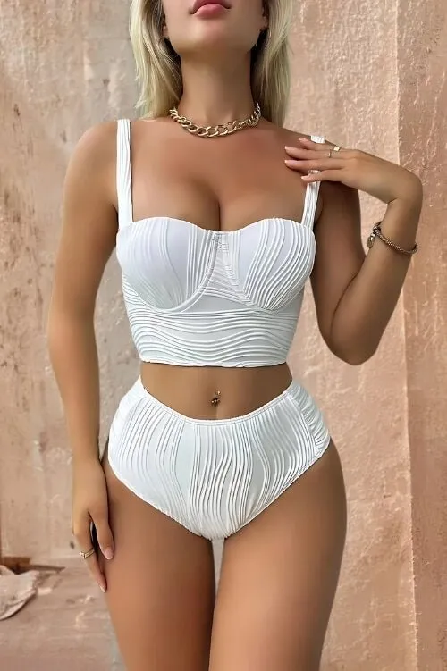 Erin White High Cut Bikini