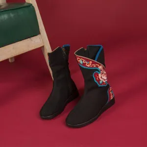 Ethnic High- top Embroidered Shoes
