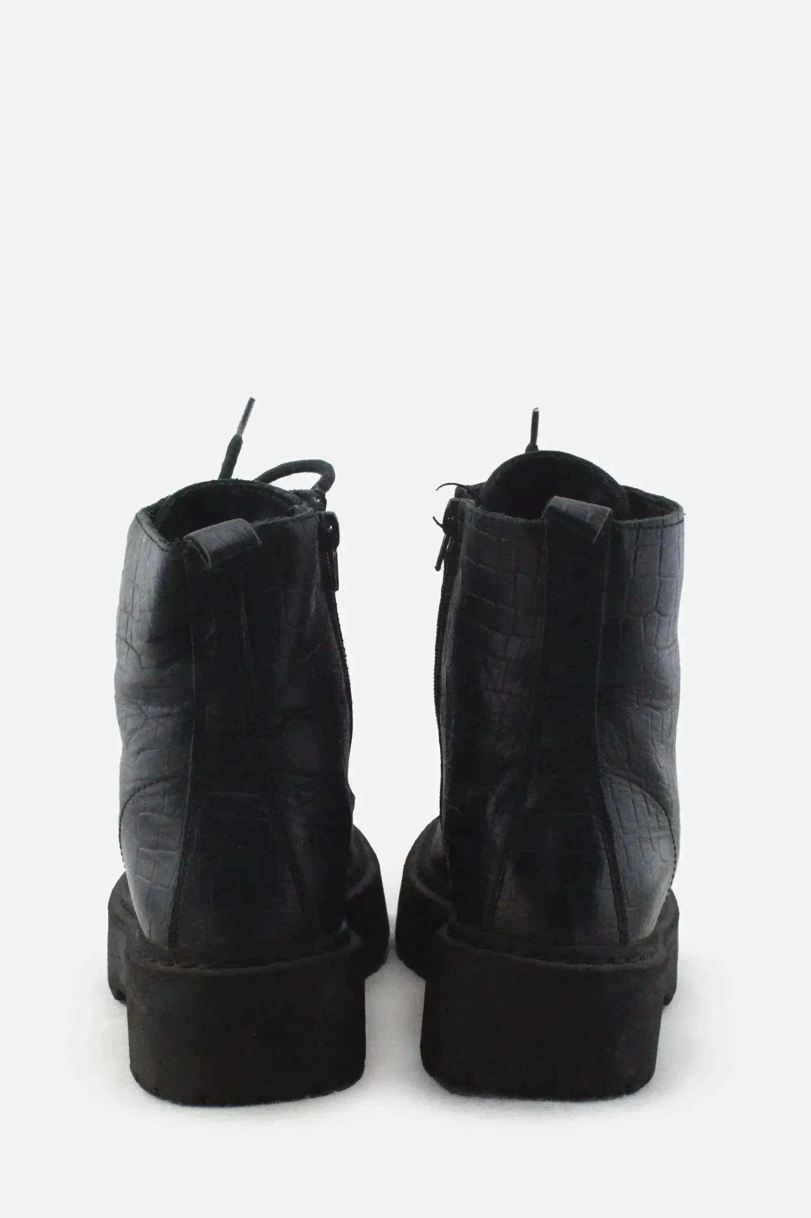 European Brand Zipper Laces Combat Ankle Boots |100% Authentic Leather