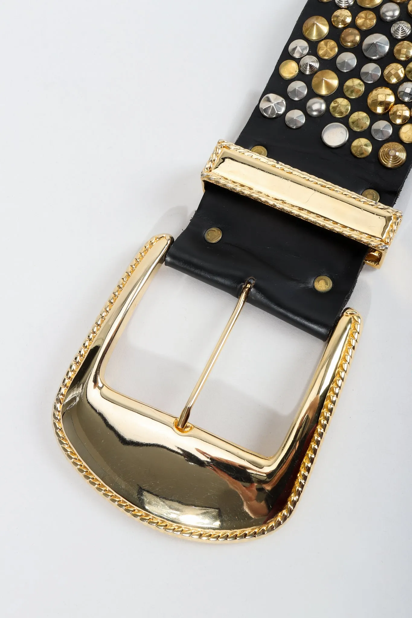 Extra-Wide Leather Stud Belt