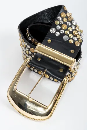 Extra-Wide Leather Stud Belt