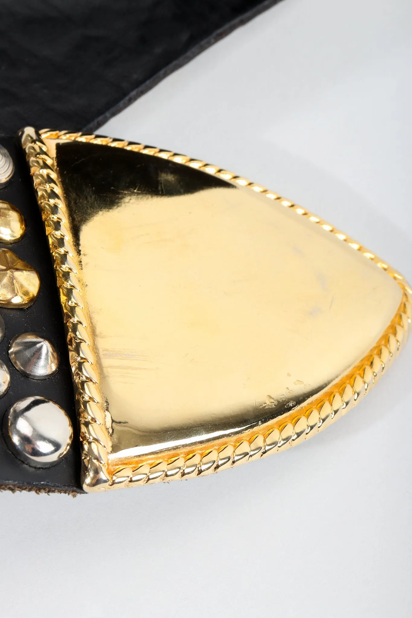 Extra-Wide Leather Stud Belt