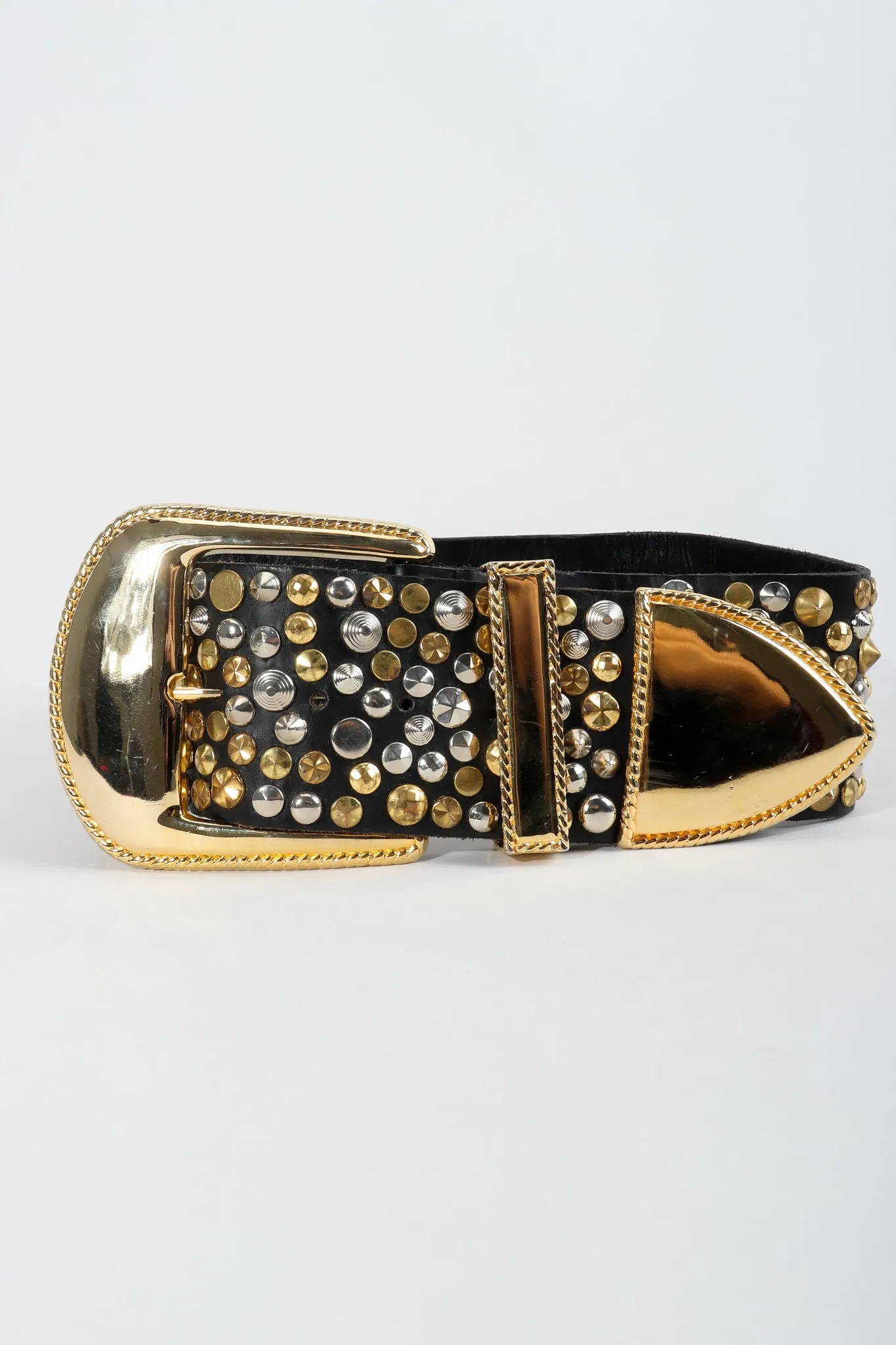 Extra-Wide Leather Stud Belt