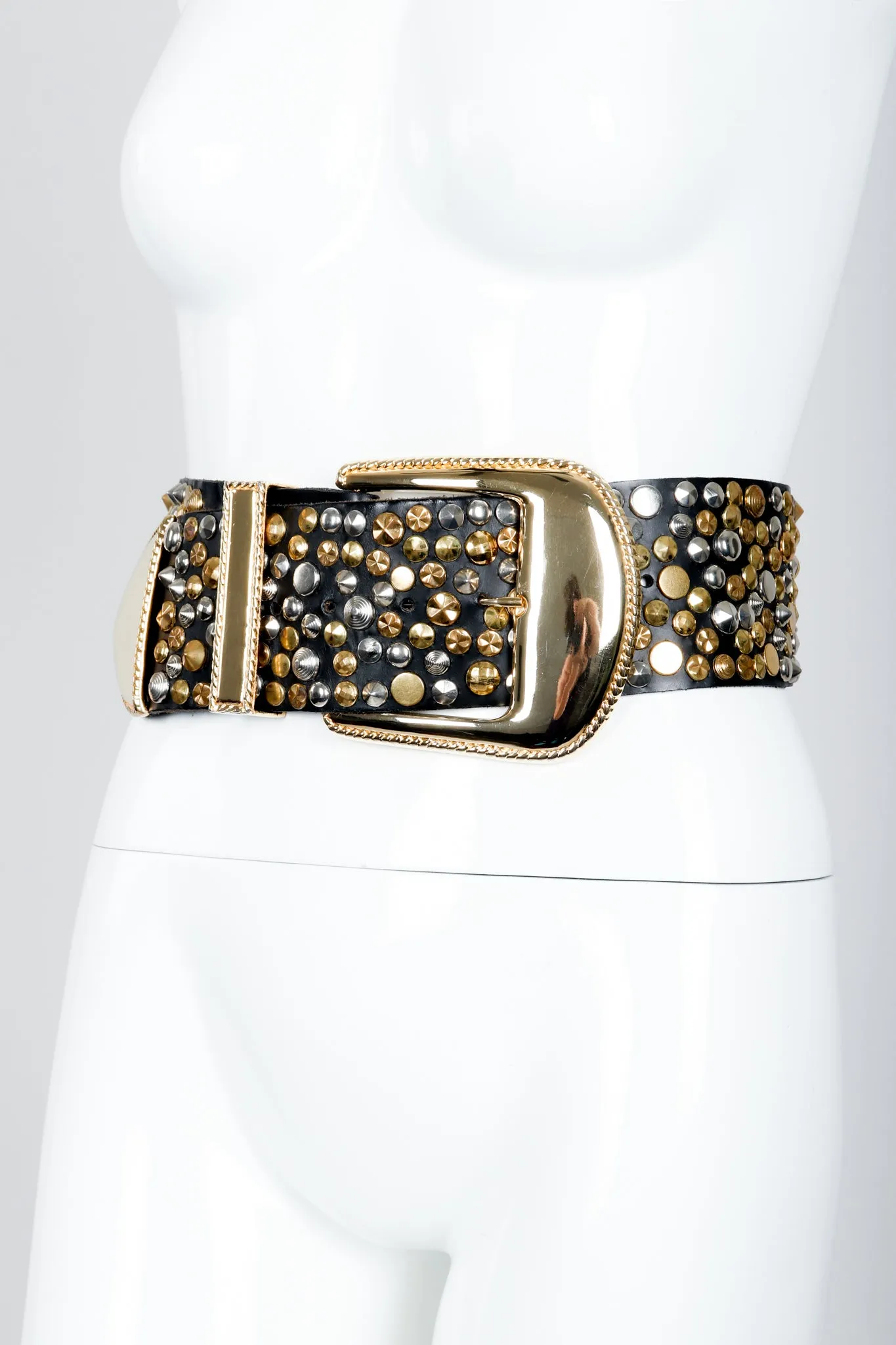 Extra-Wide Leather Stud Belt
