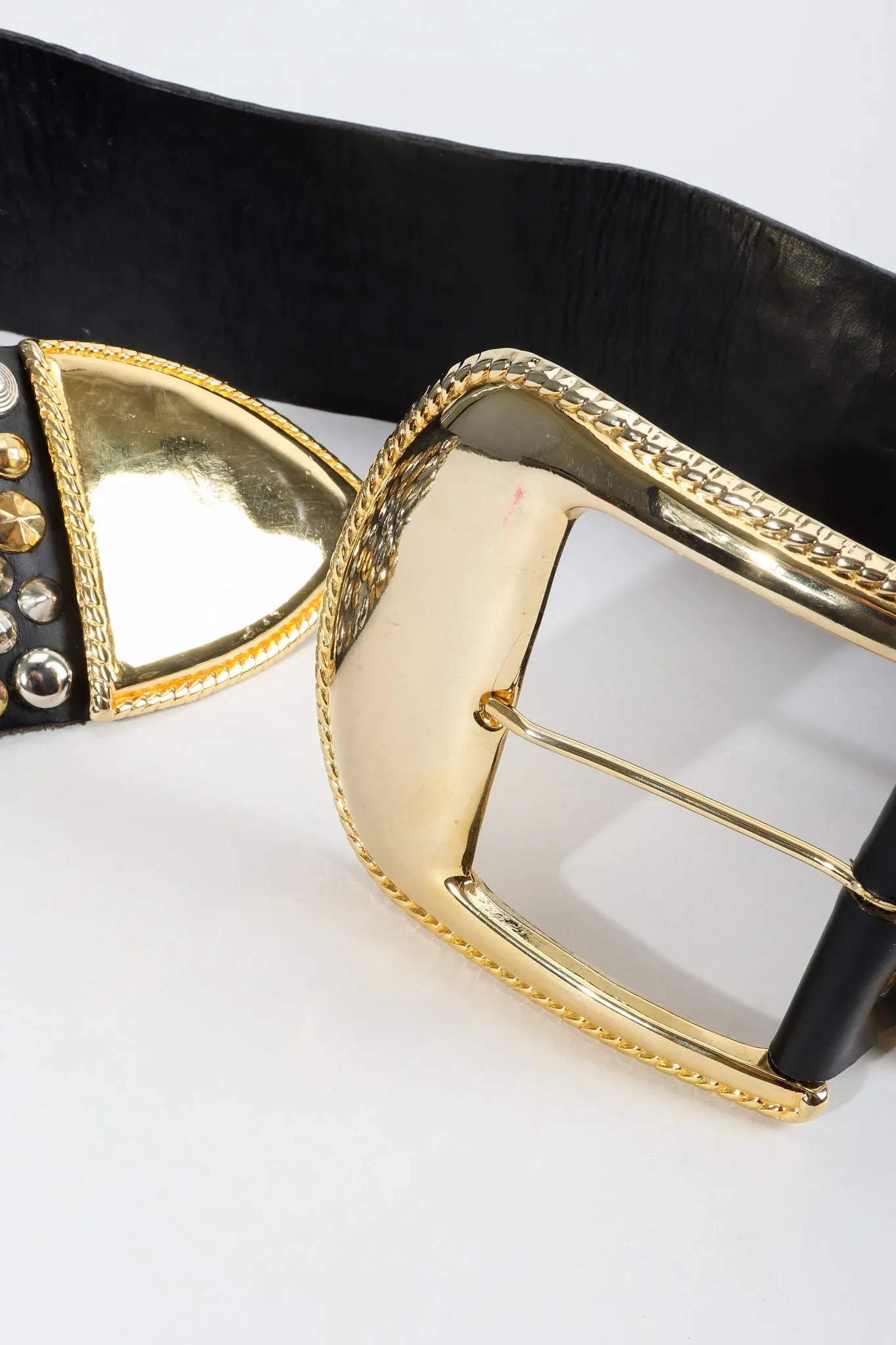 Extra-Wide Leather Stud Belt